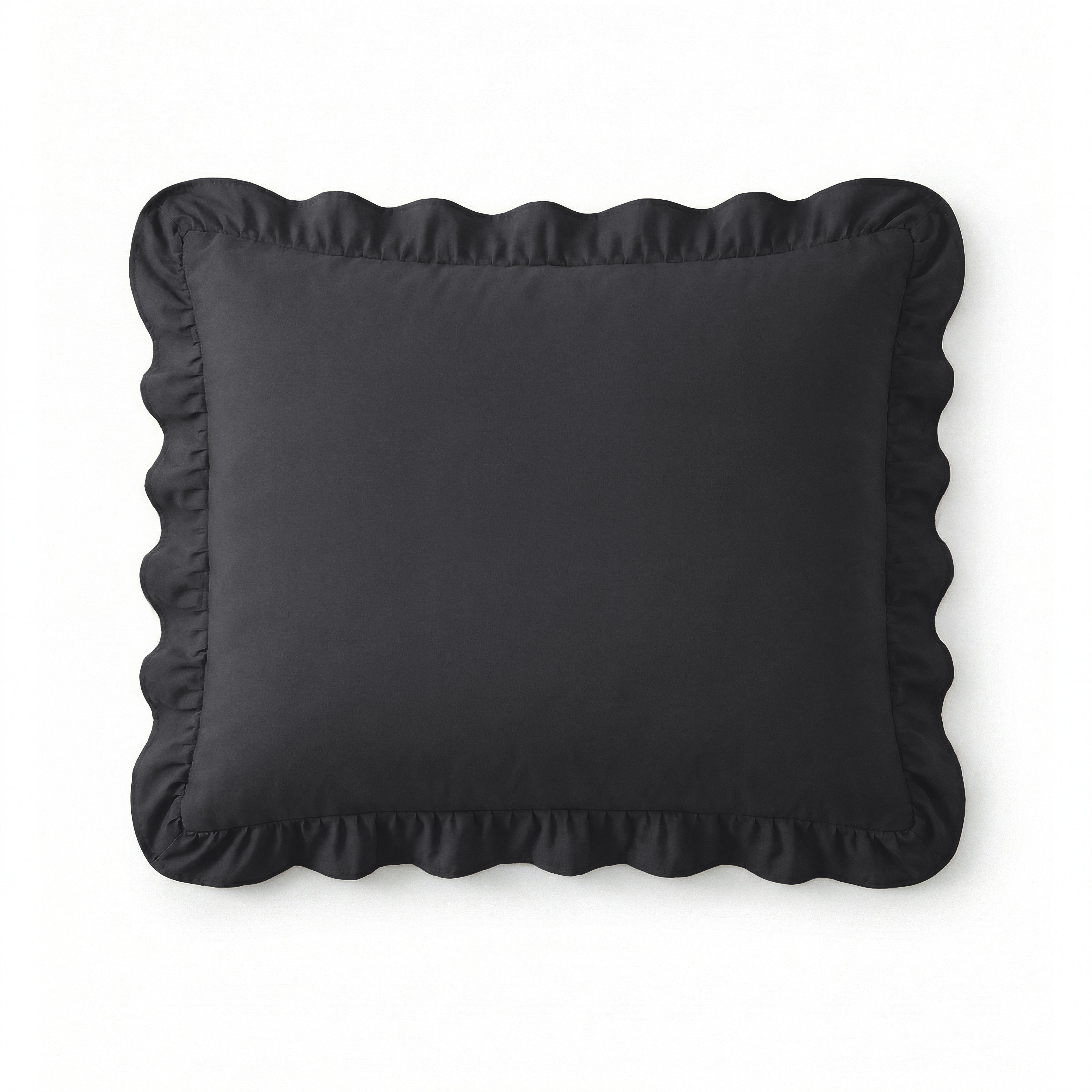 Sleeptime Lazy Kussenslopen - Ruffles - 2pack - Antraciet - 60 x 70 cm