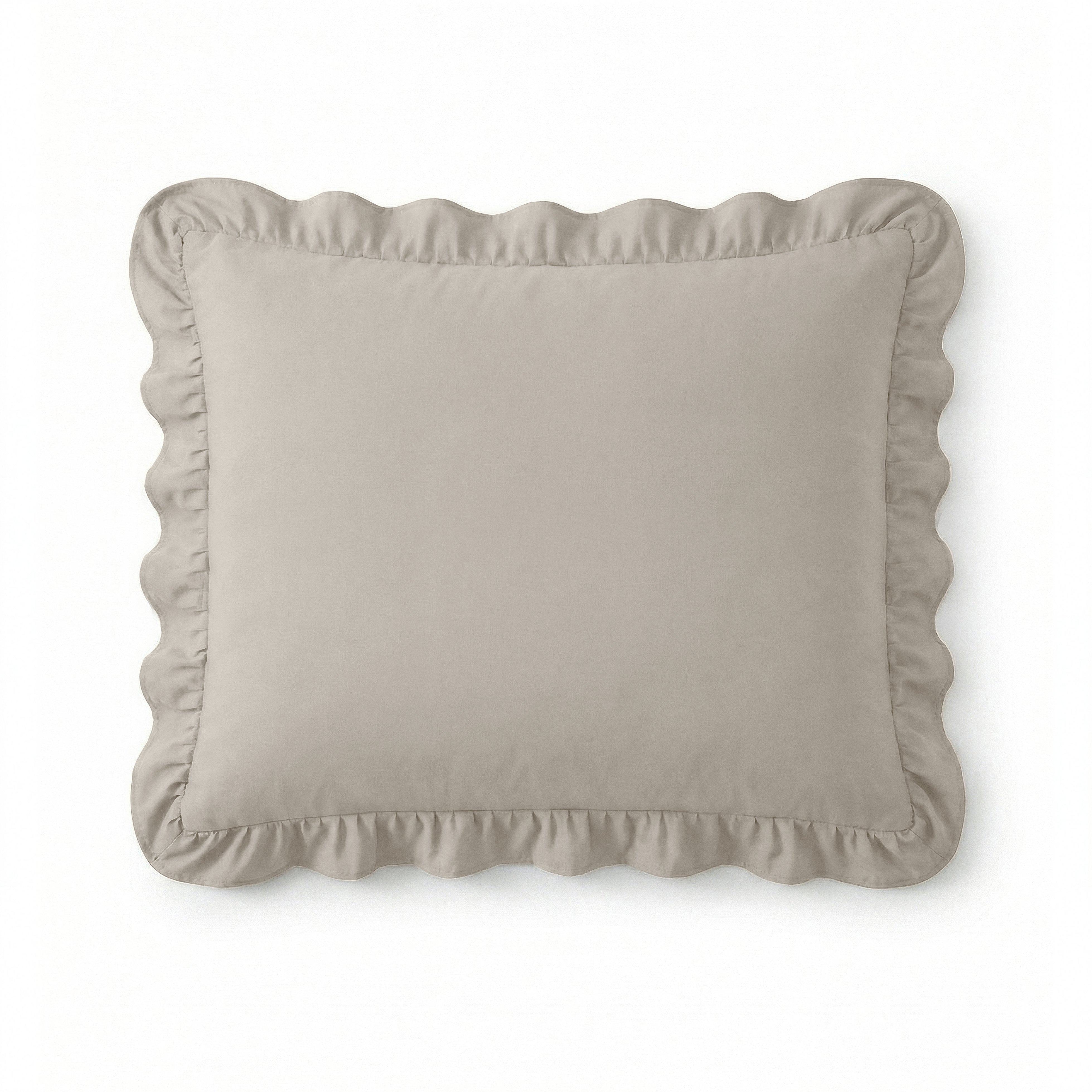 Sleeptime Lazy Kussenslopen - Ruffles - 2pack - Taupe/Grijs - 60 x 70
