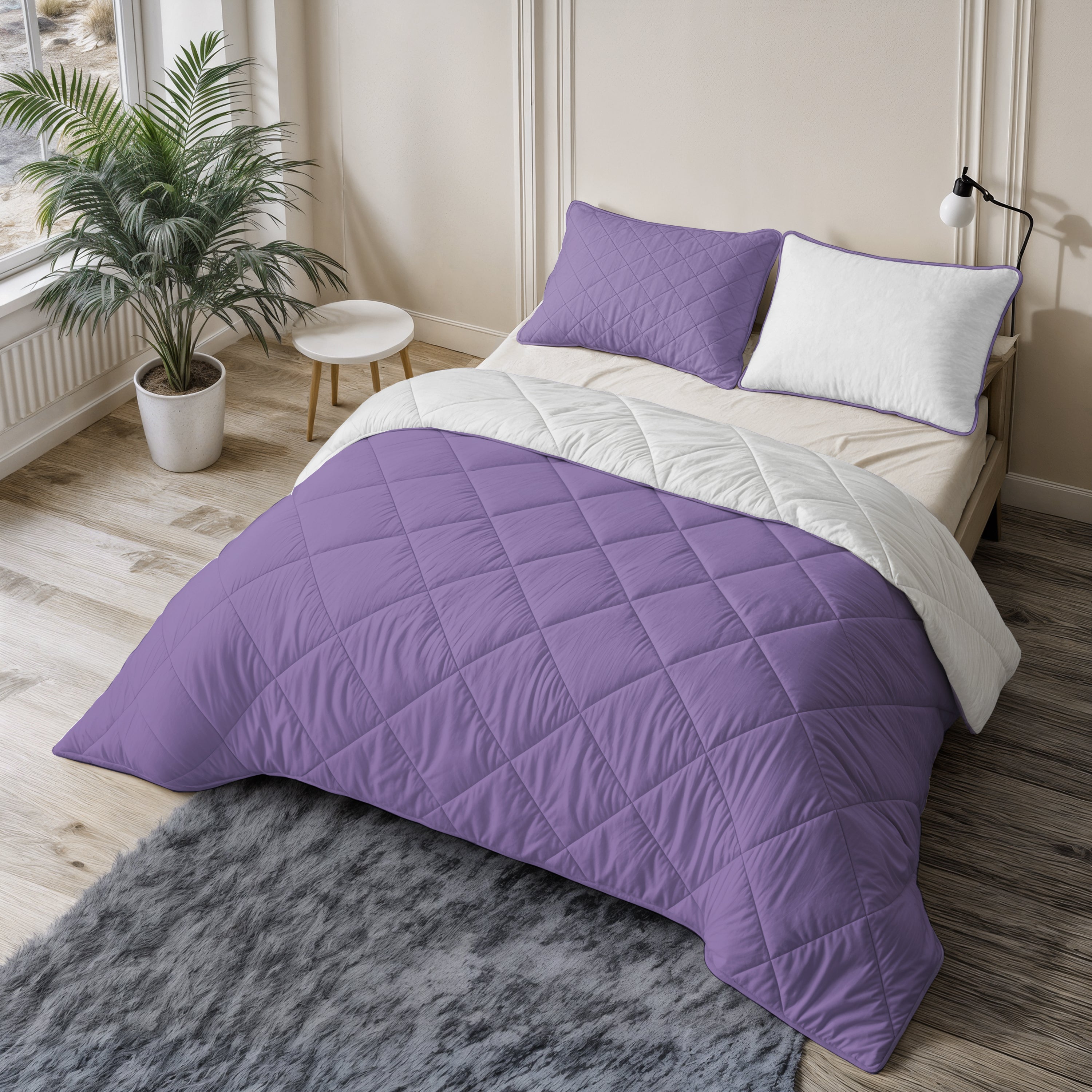 Sleeptime Lazy Uni Dekbed - Beige - Lavendel - Met Kussenslopen