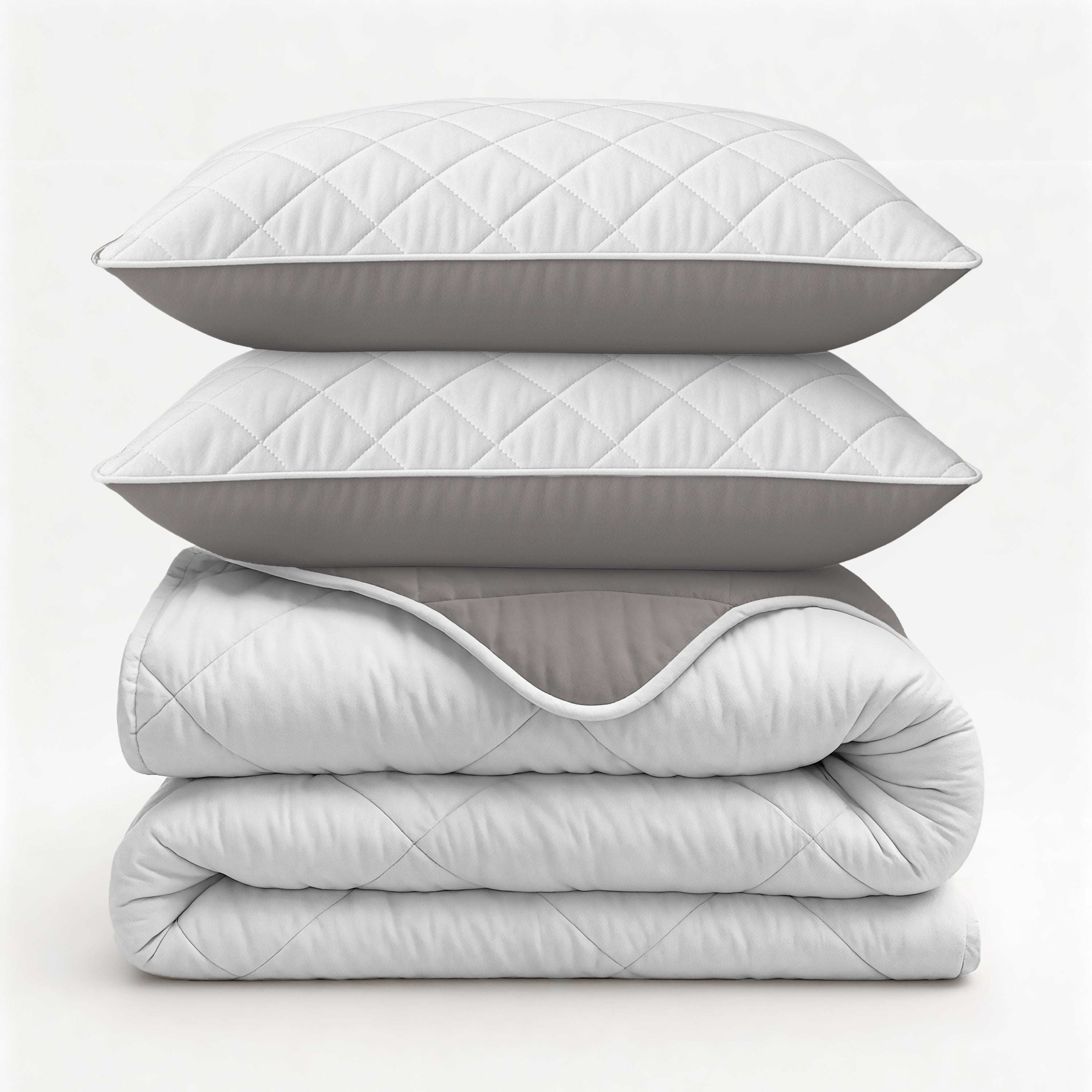 Sleeptime Lazy Uni Dekbed - Beige - Taupe/Grijs - Met Kussenslopen