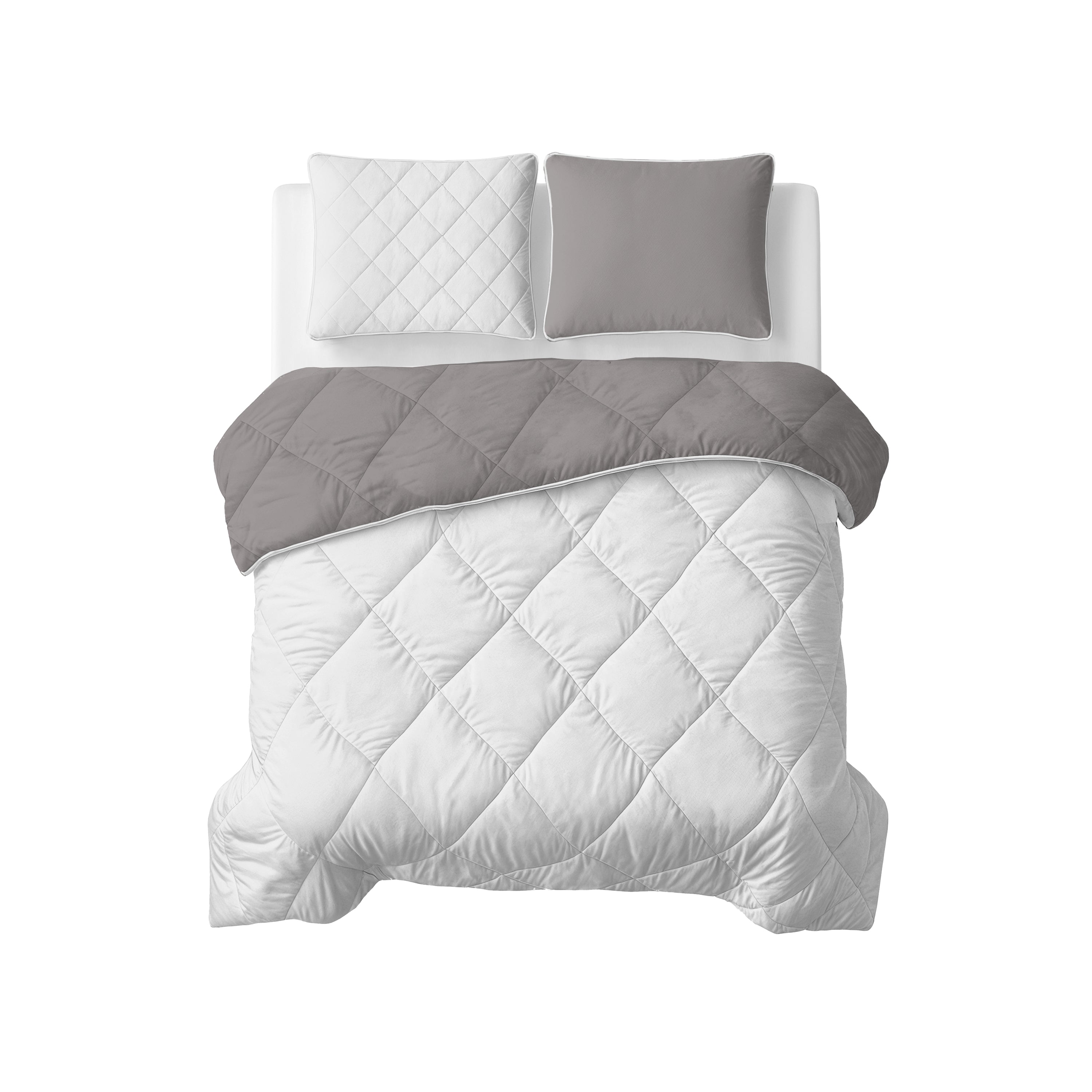 Sleeptime Lazy Uni Dekbed - Beige - Taupe/Grijs - Met Kussenslopen