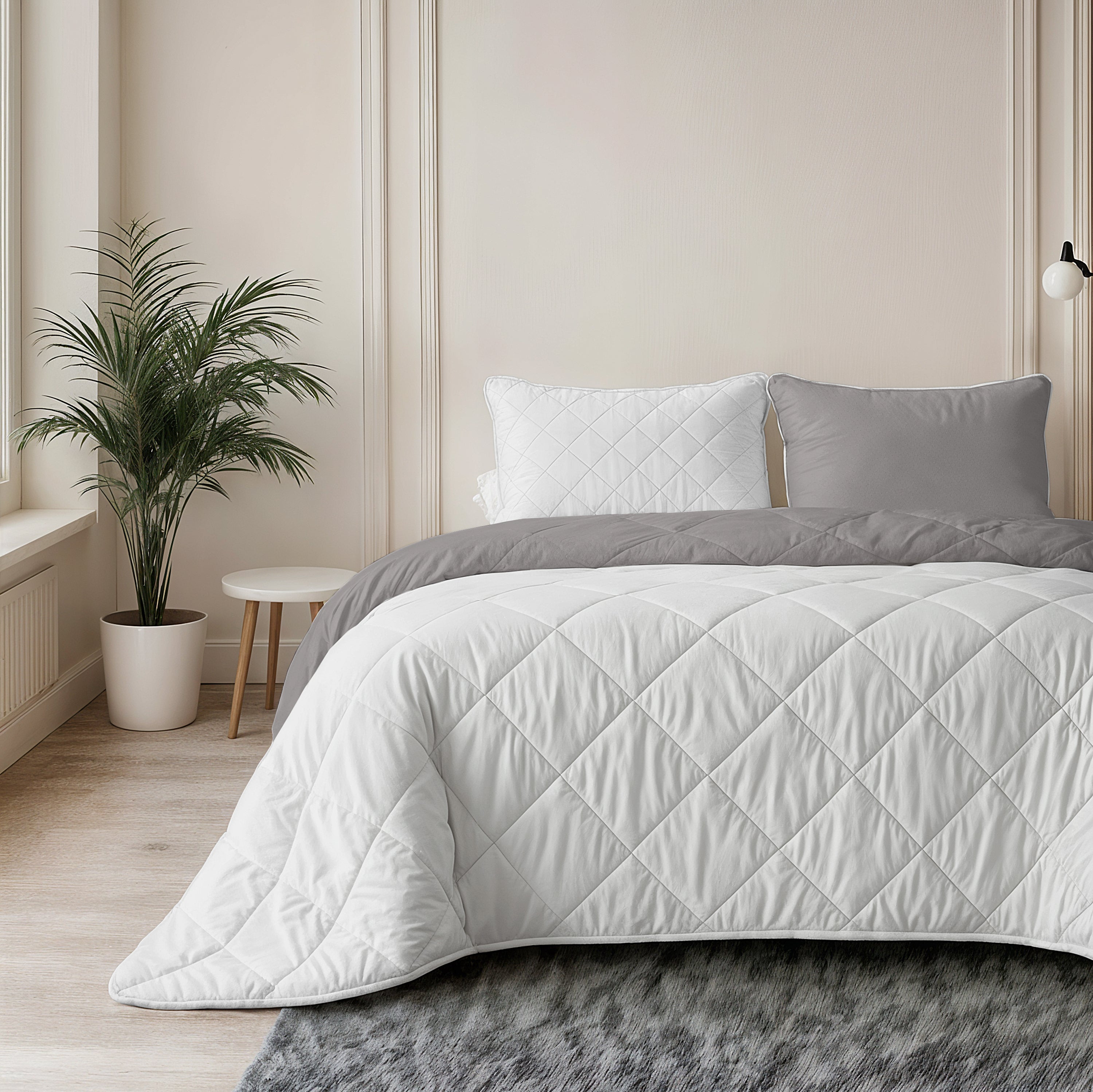 Sleeptime Lazy Uni Dekbed - Beige - Taupe/Grijs - Met Kussenslopen