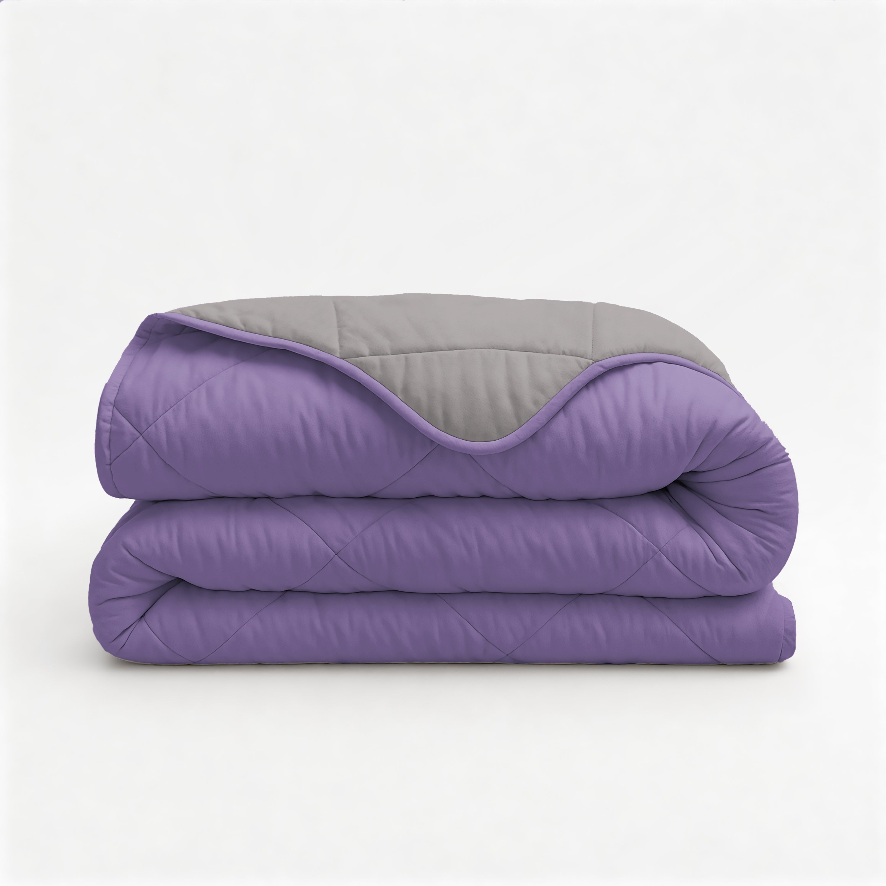 Sleeptime Lazy Uni Dekbed - Lavendel - Taupe/Grijs - Met Kussenslopen