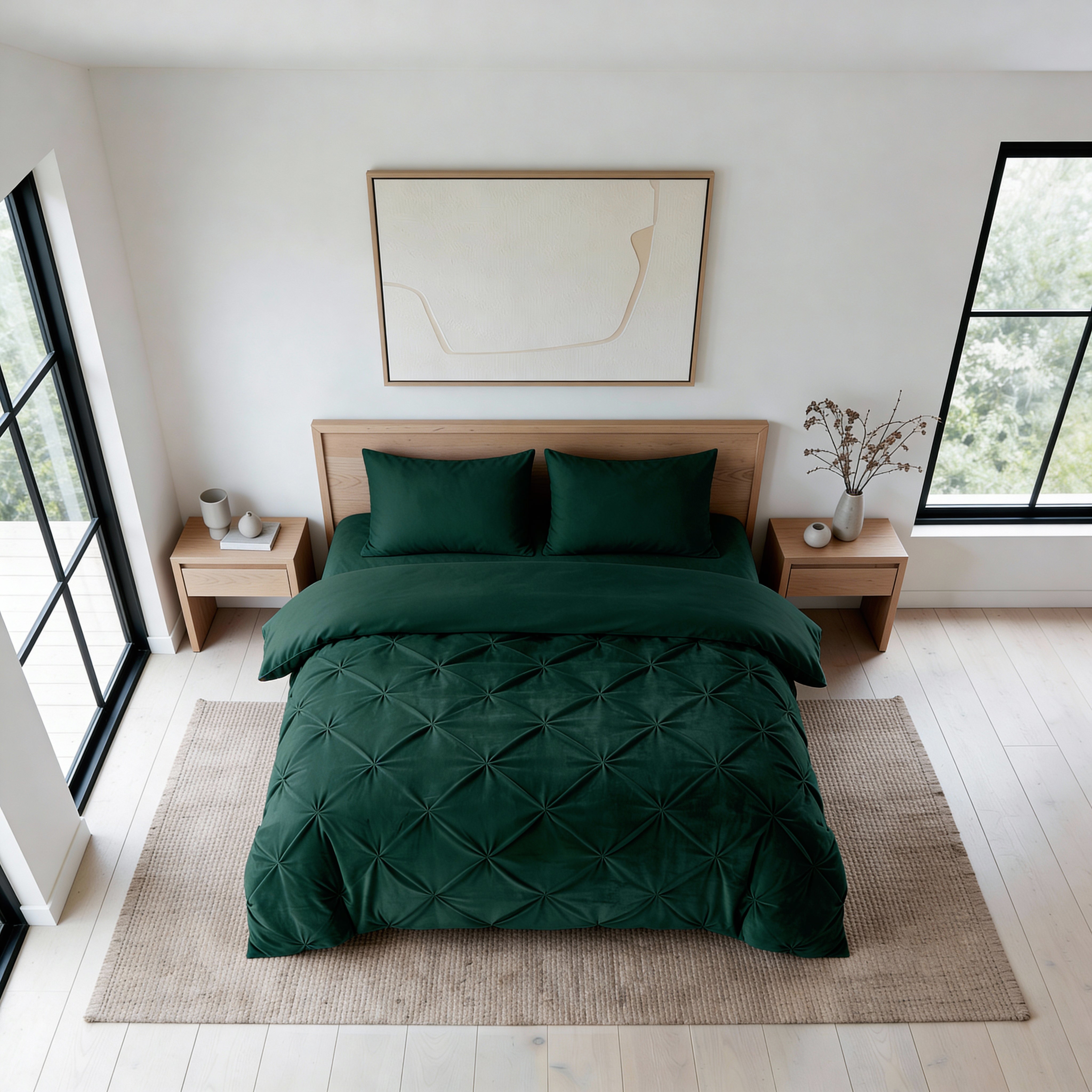 Sleeptime Lazy Velvet Pintuck Dekbed - Groen - Voor het hele jaar