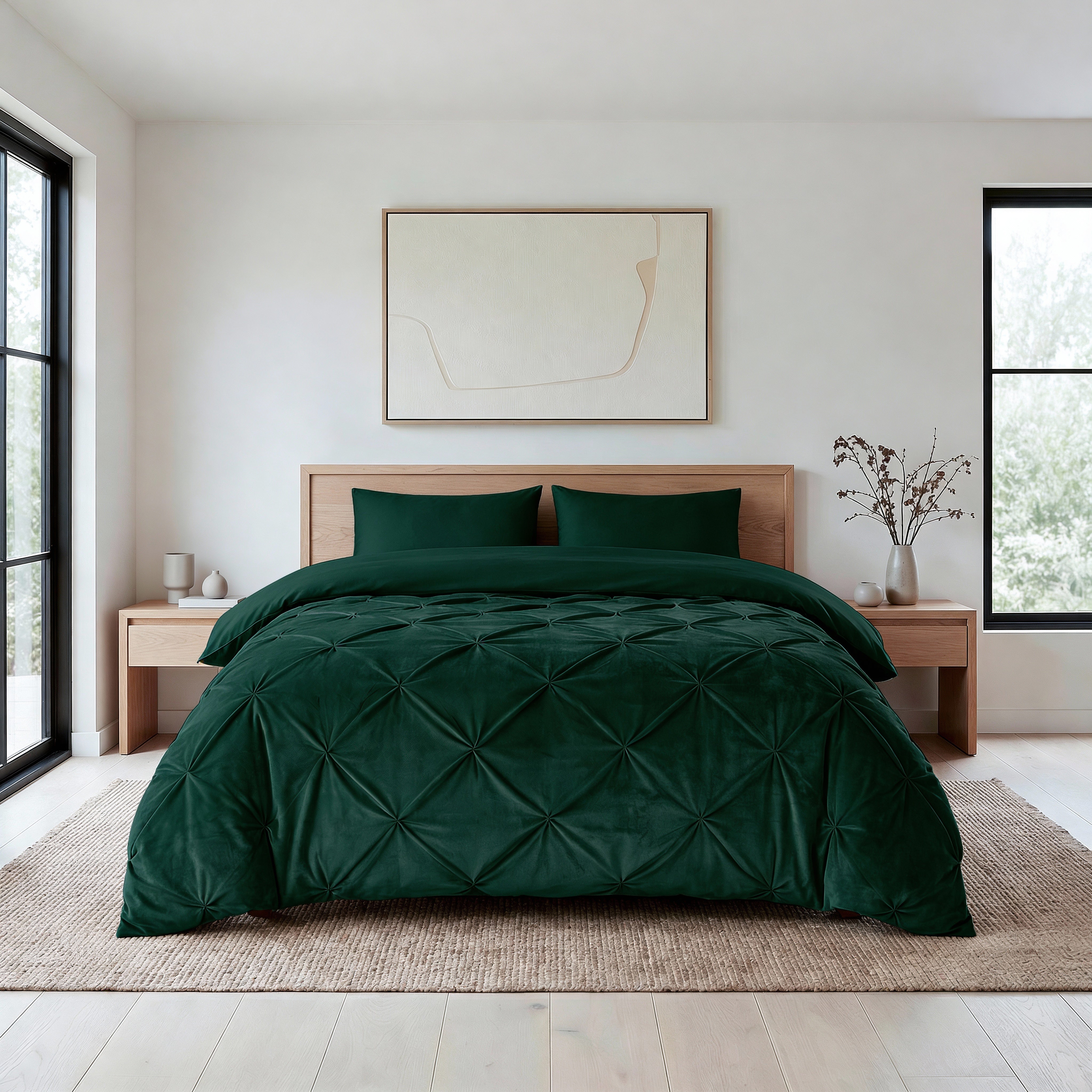 Sleeptime Lazy Velvet Pintuck Dekbed - Groen - Voor het hele jaar