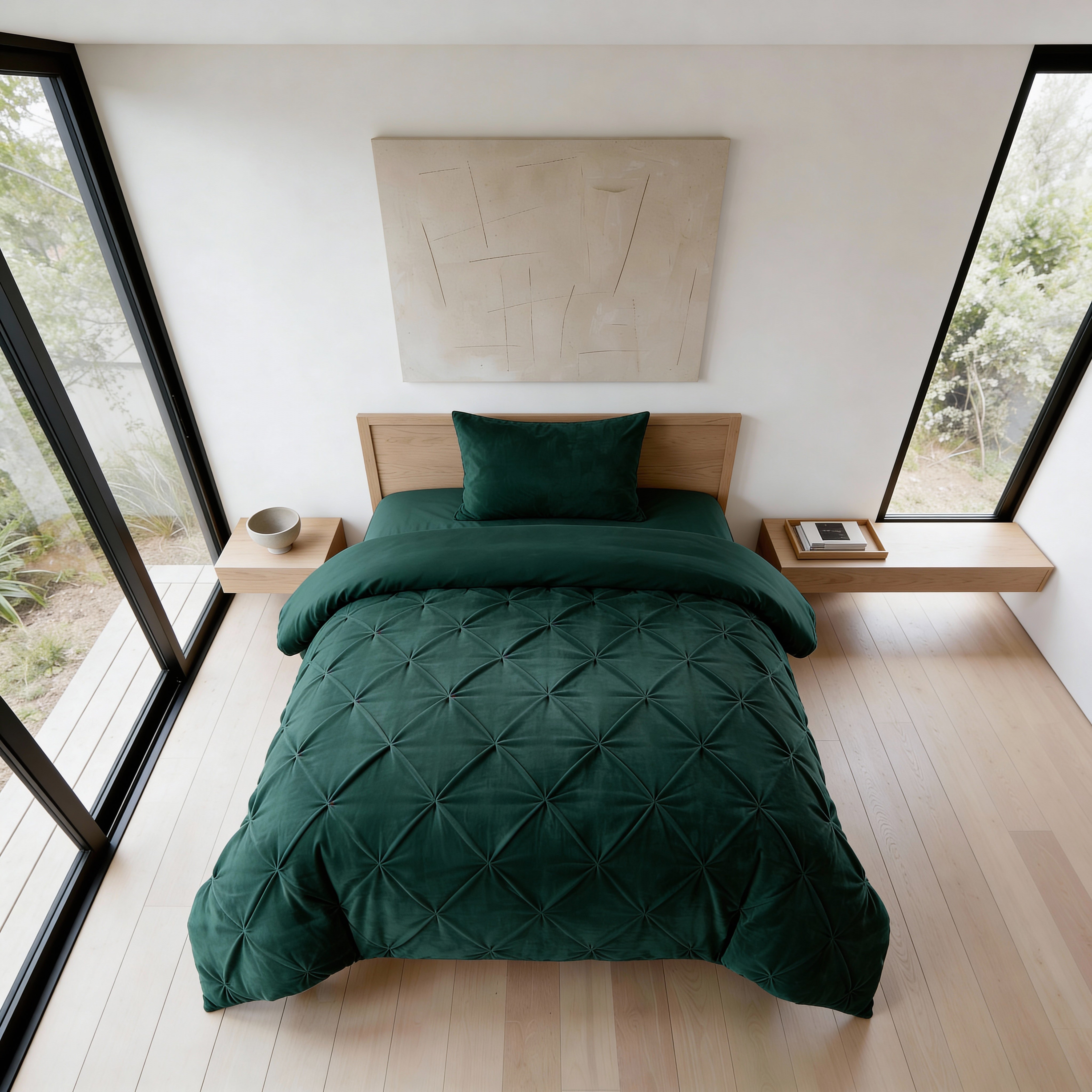 Sleeptime Lazy Velvet Pintuck Dekbed - Groen - Voor het hele jaar