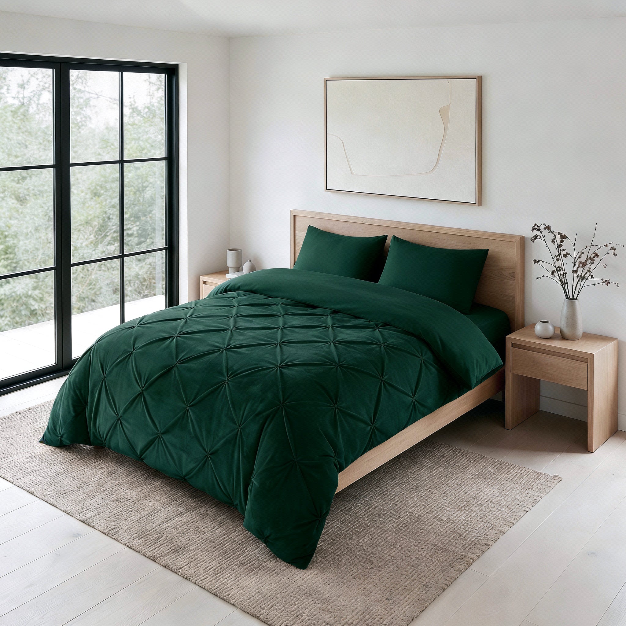 Sleeptime Lazy Velvet Pintuck Dekbed - Groen - Voor het hele jaar