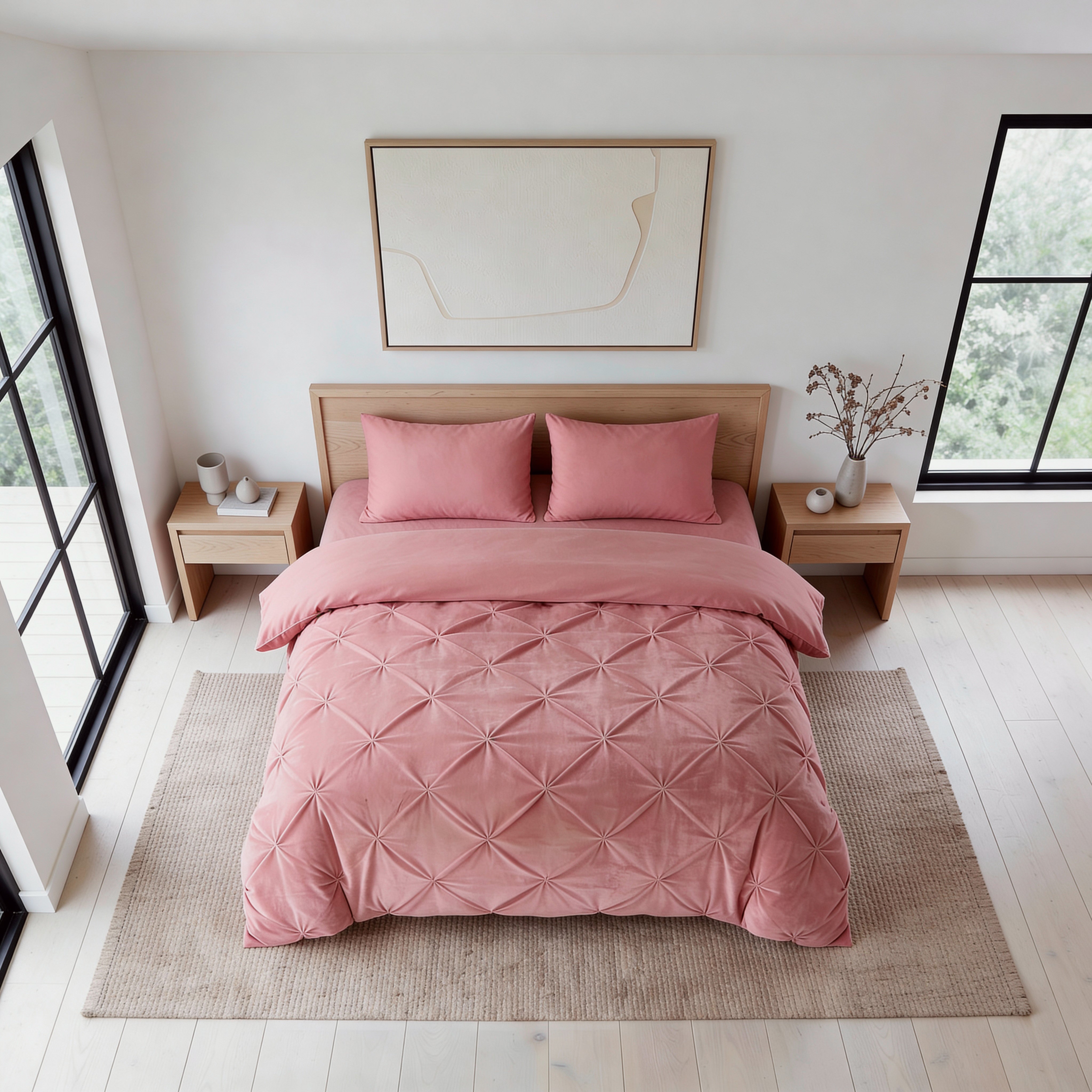 Sleeptime Lazy Velvet Pintuck Dekbed - Roze - Voor het hele jaar