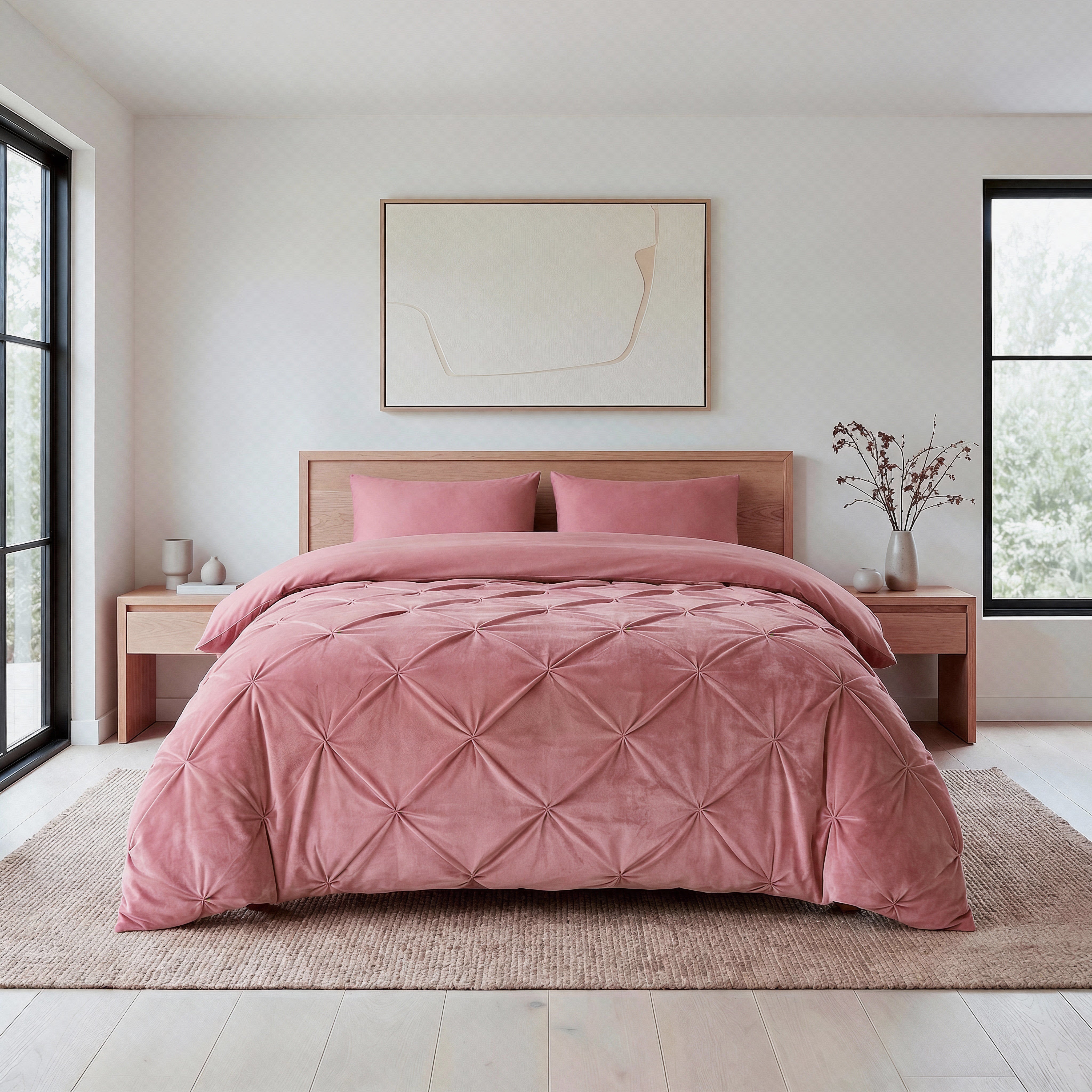 Sleeptime Lazy Velvet Pintuck Dekbed - Roze - Voor het hele jaar