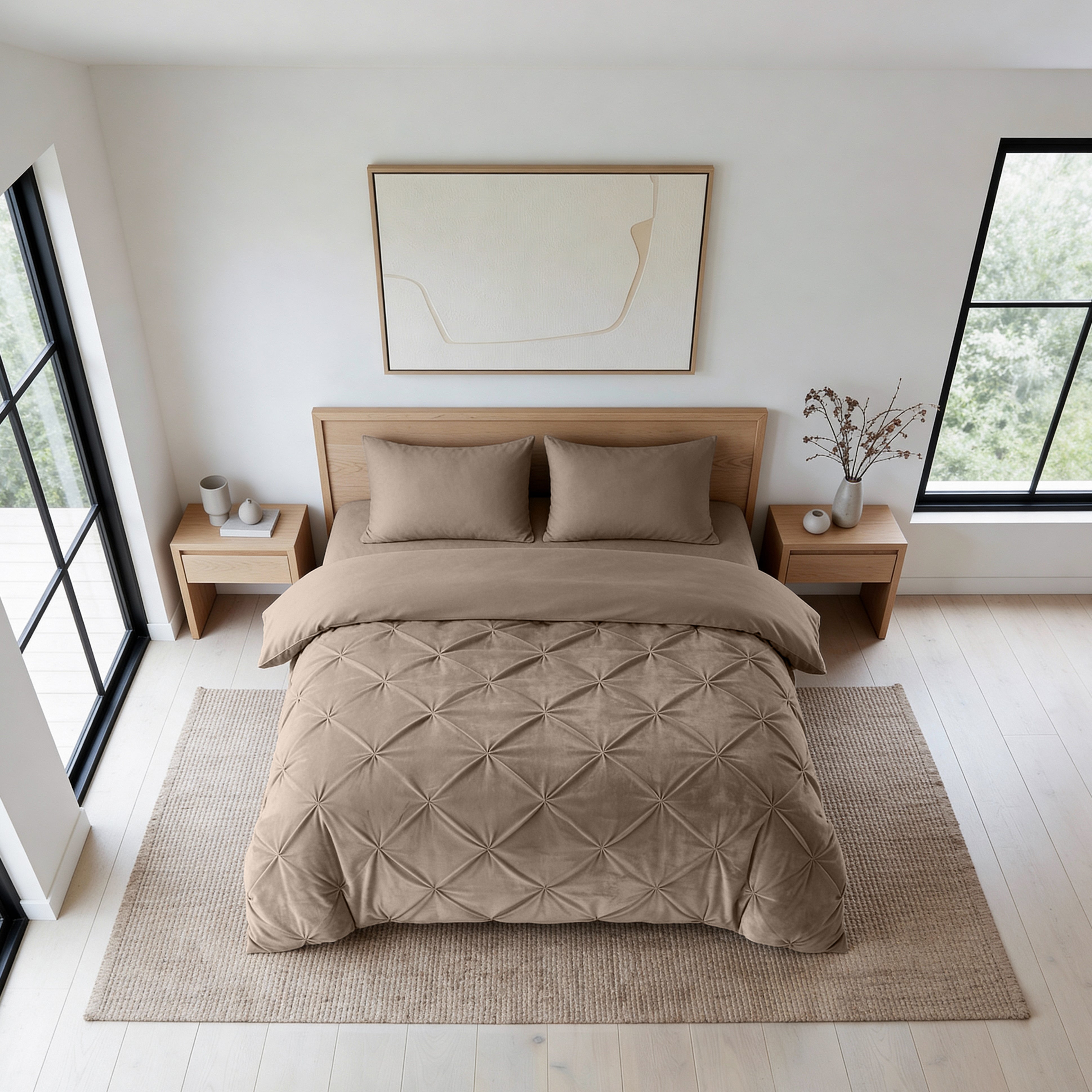 Sleeptime Lazy Velvet Pintuck Dekbed - Taupe - Voor het hele jaar