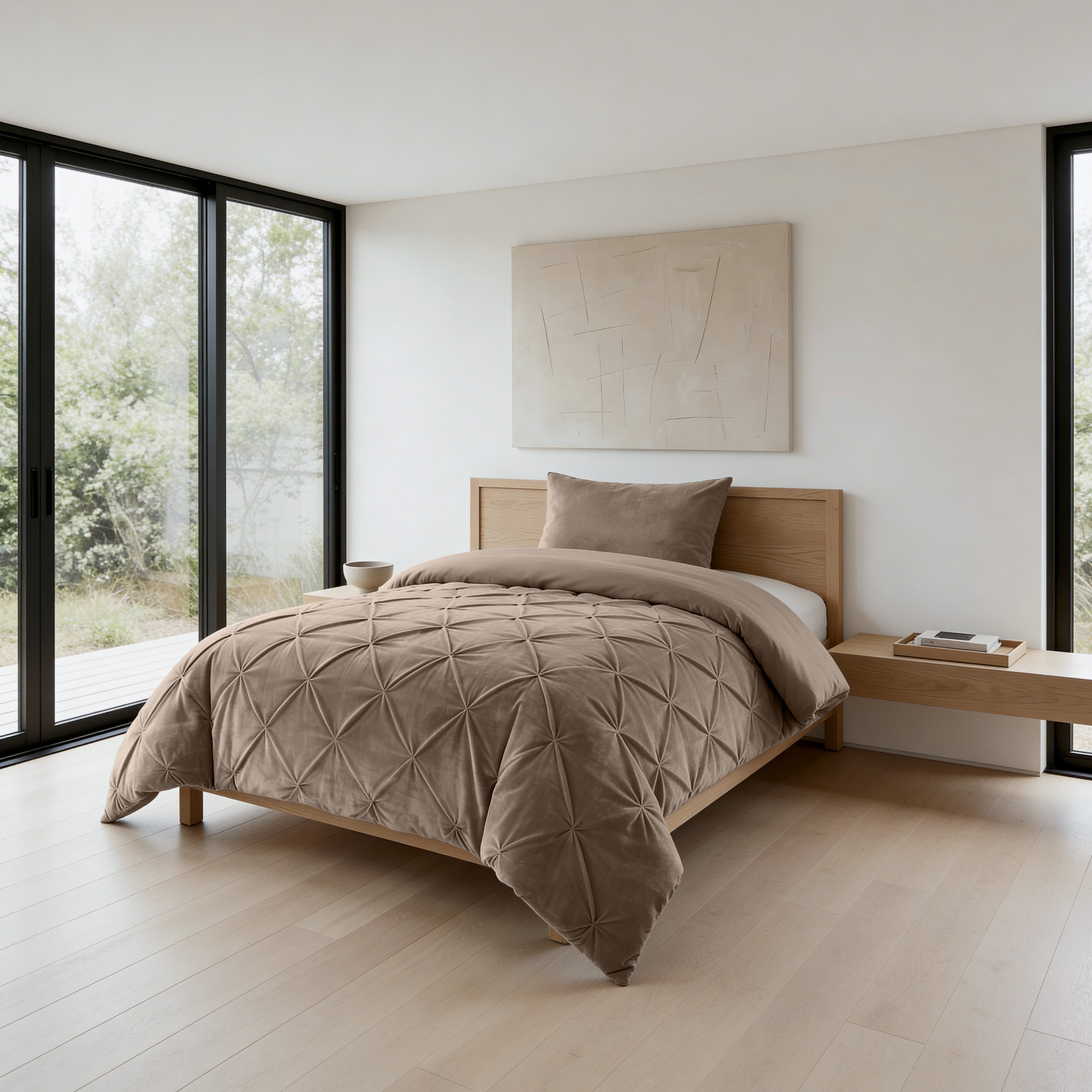 Sleeptime Lazy Velvet Pintuck Dekbed - Taupe - Voor het hele jaar
