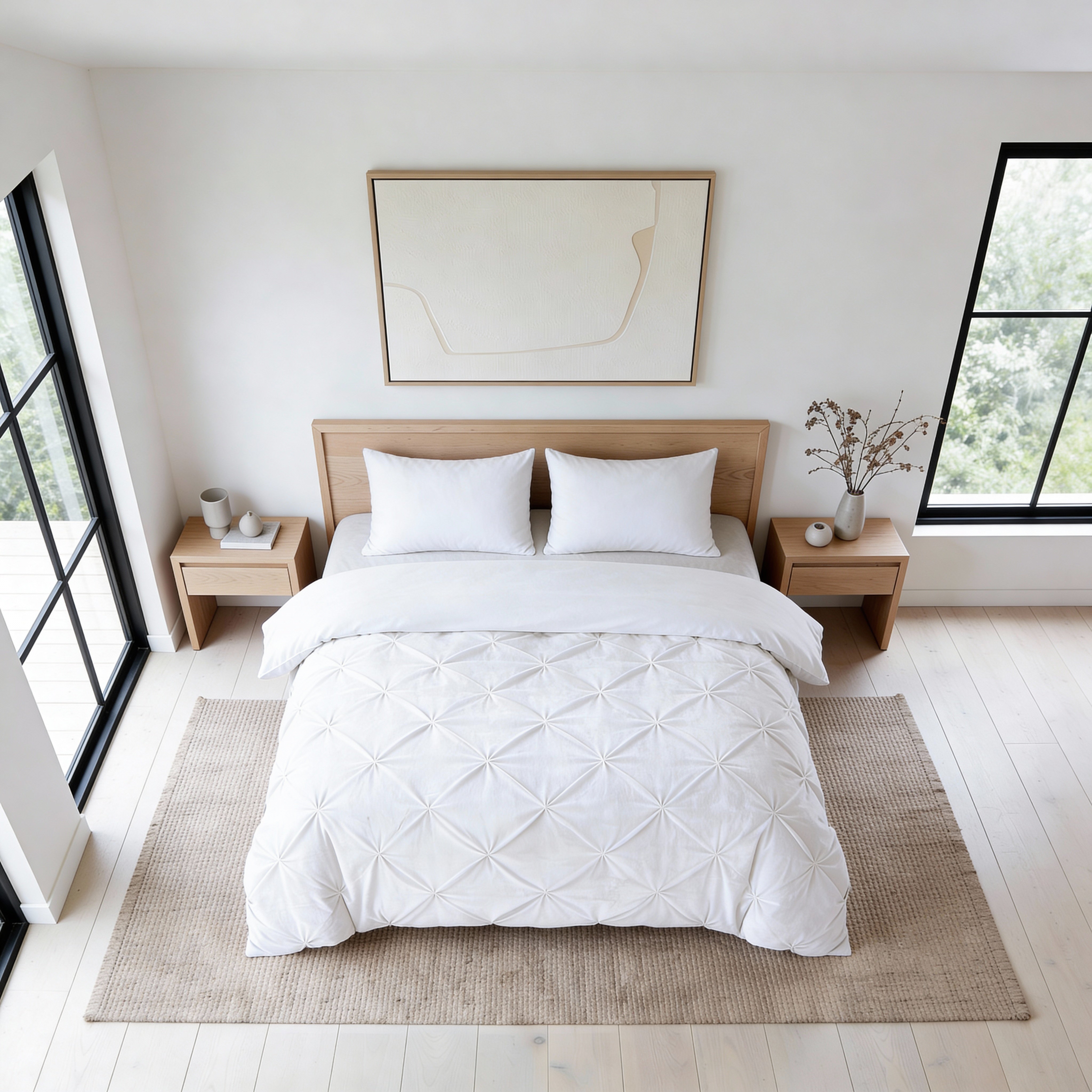 Sleeptime Lazy Velvet Pintuck Dekbed - Wit - Voor het hele jaar