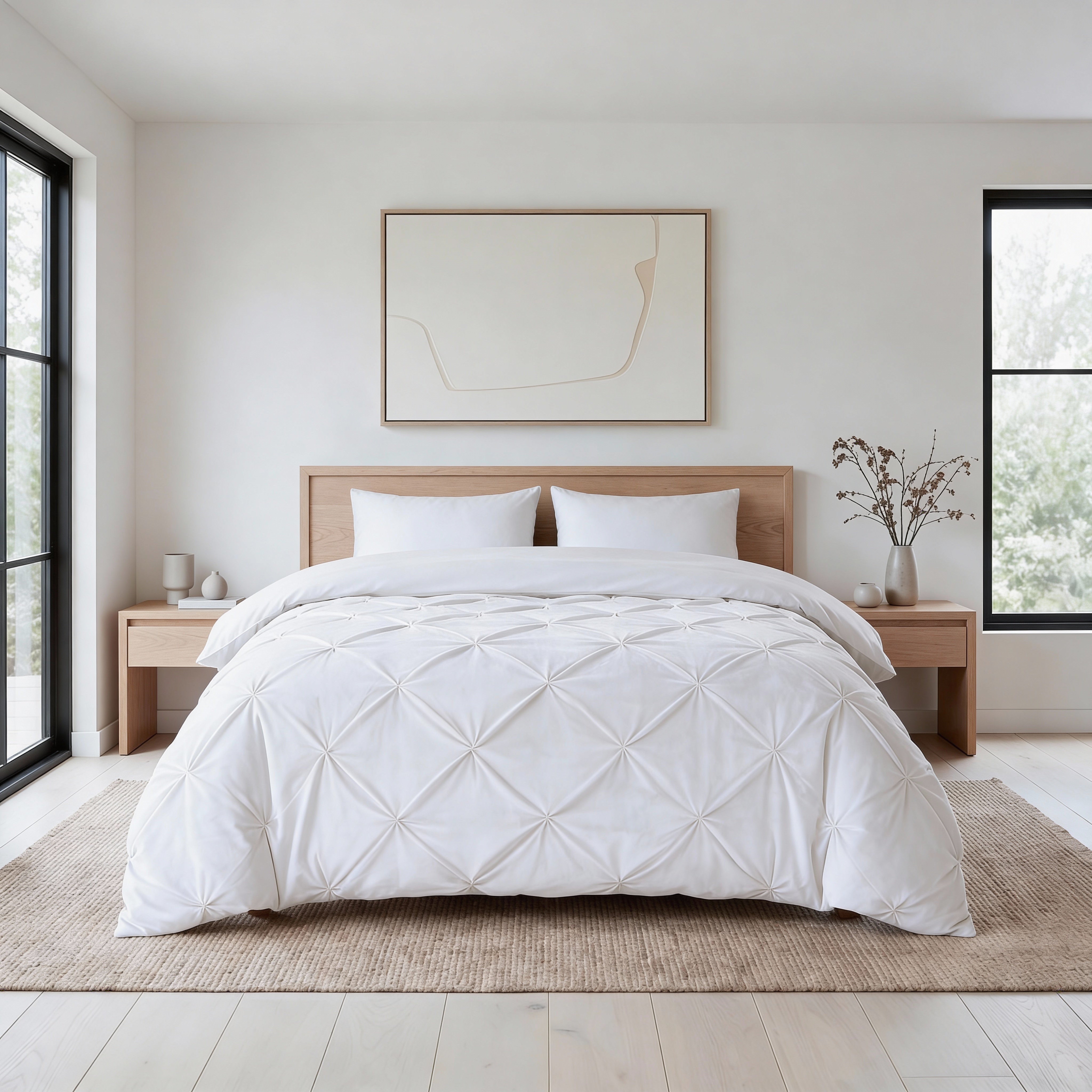 Sleeptime Lazy Velvet Pintuck Dekbed - Wit - Voor het hele jaar