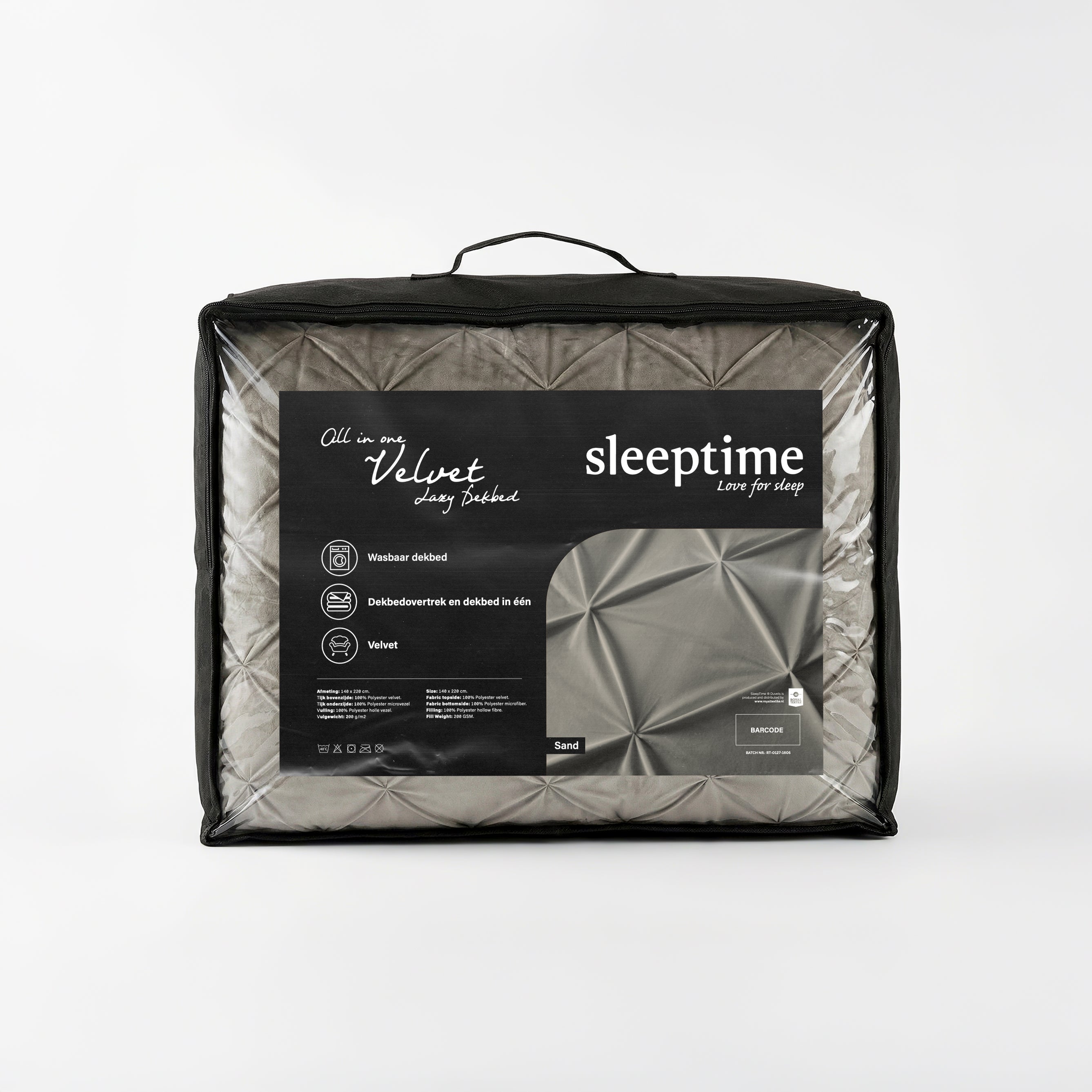 Sleeptime Lazy Velvet Pintuck Dekbed - Zand - Voor het hele jaar