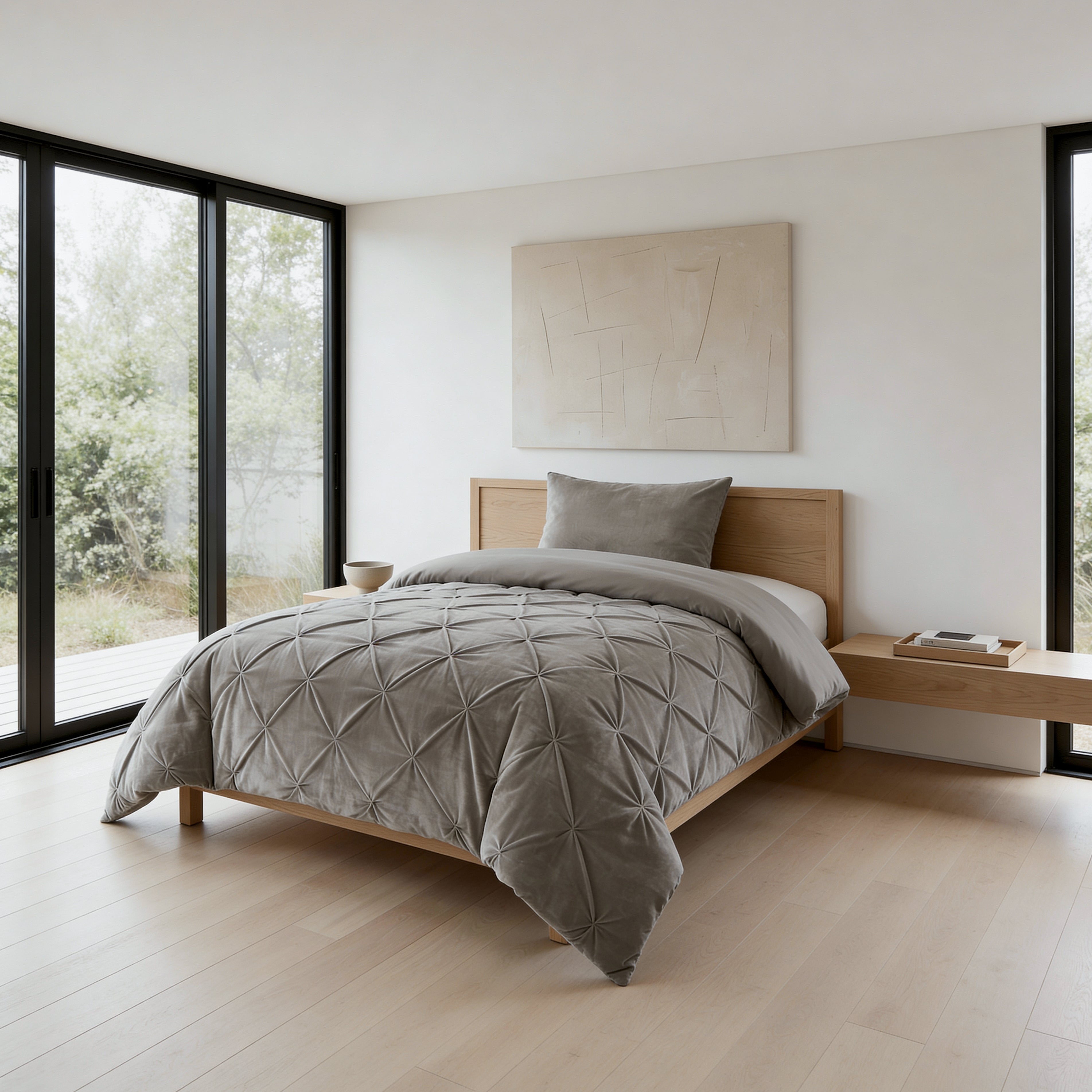 Sleeptime Lazy Velvet Pintuck Dekbed - Zand - Voor het hele jaar