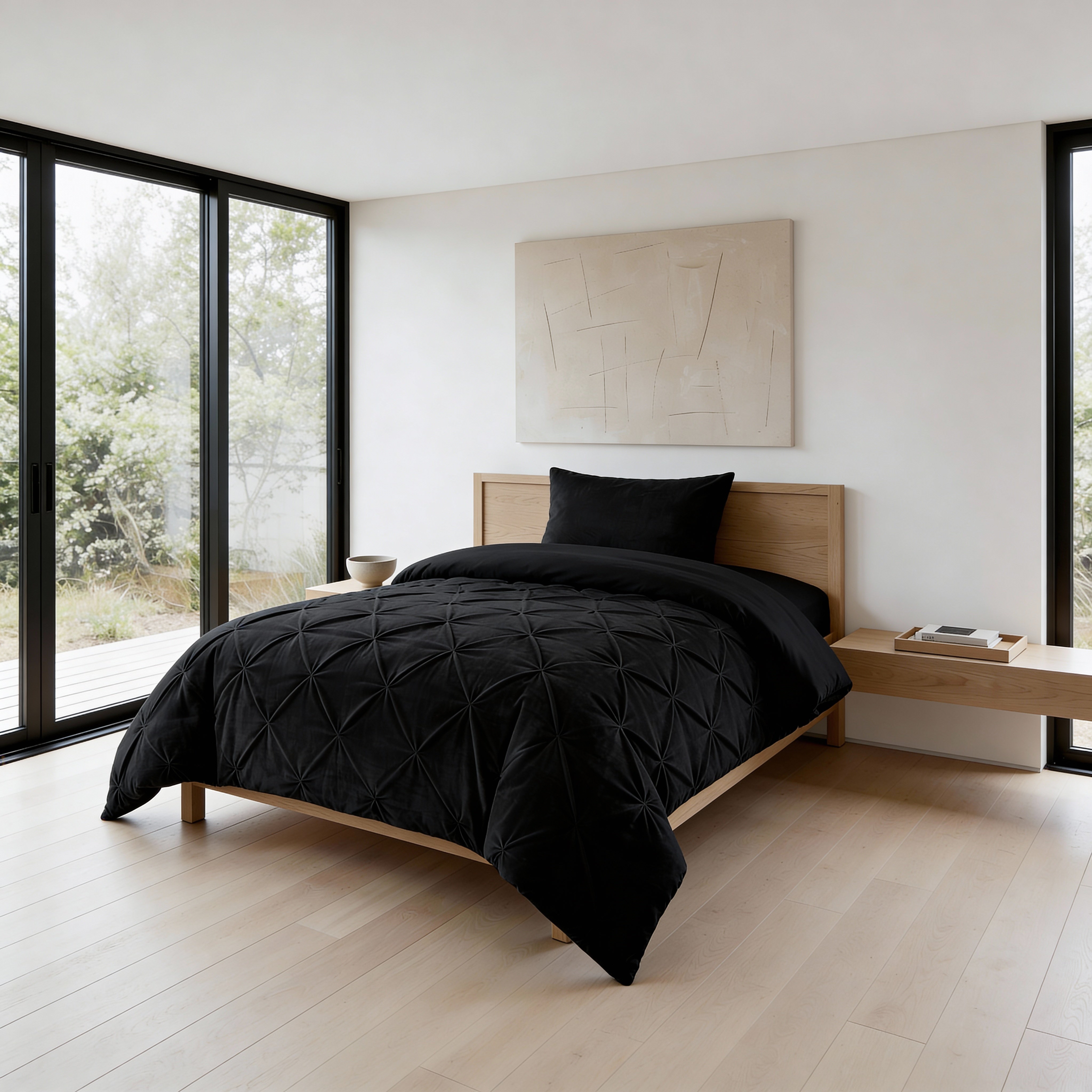 Sleeptime Lazy Velvet Pintuck Dekbed - Zwart - Voor het hele jaar
