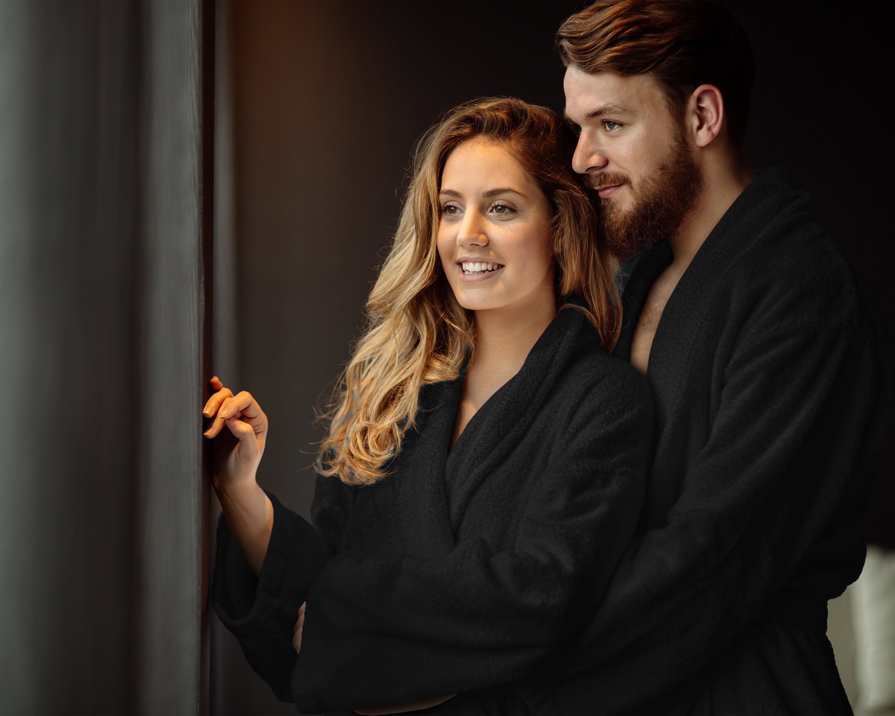 Soft Terry Bathrobe Black - Perfect fit - Absorbs moisture - Available in 2 sizes