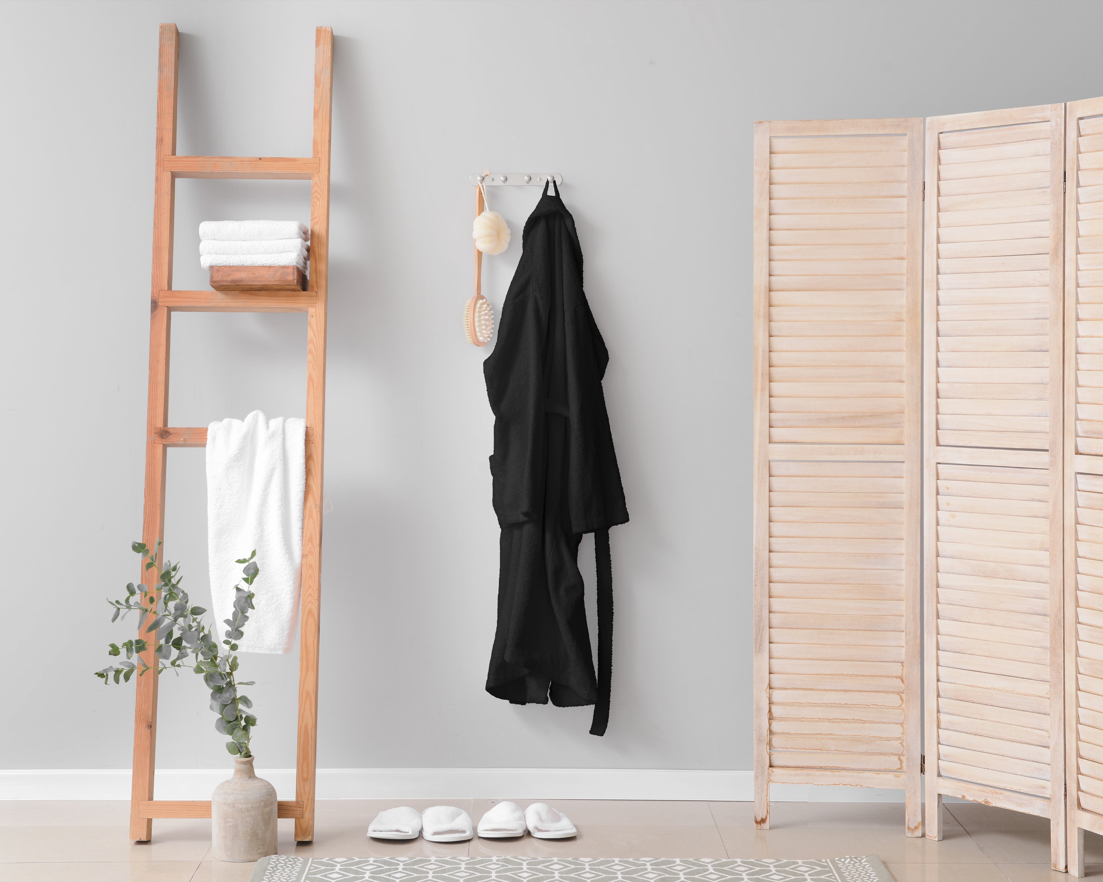 Soft Terry Bathrobe Black - Perfect fit - Absorbs moisture - Available in 2 sizes
