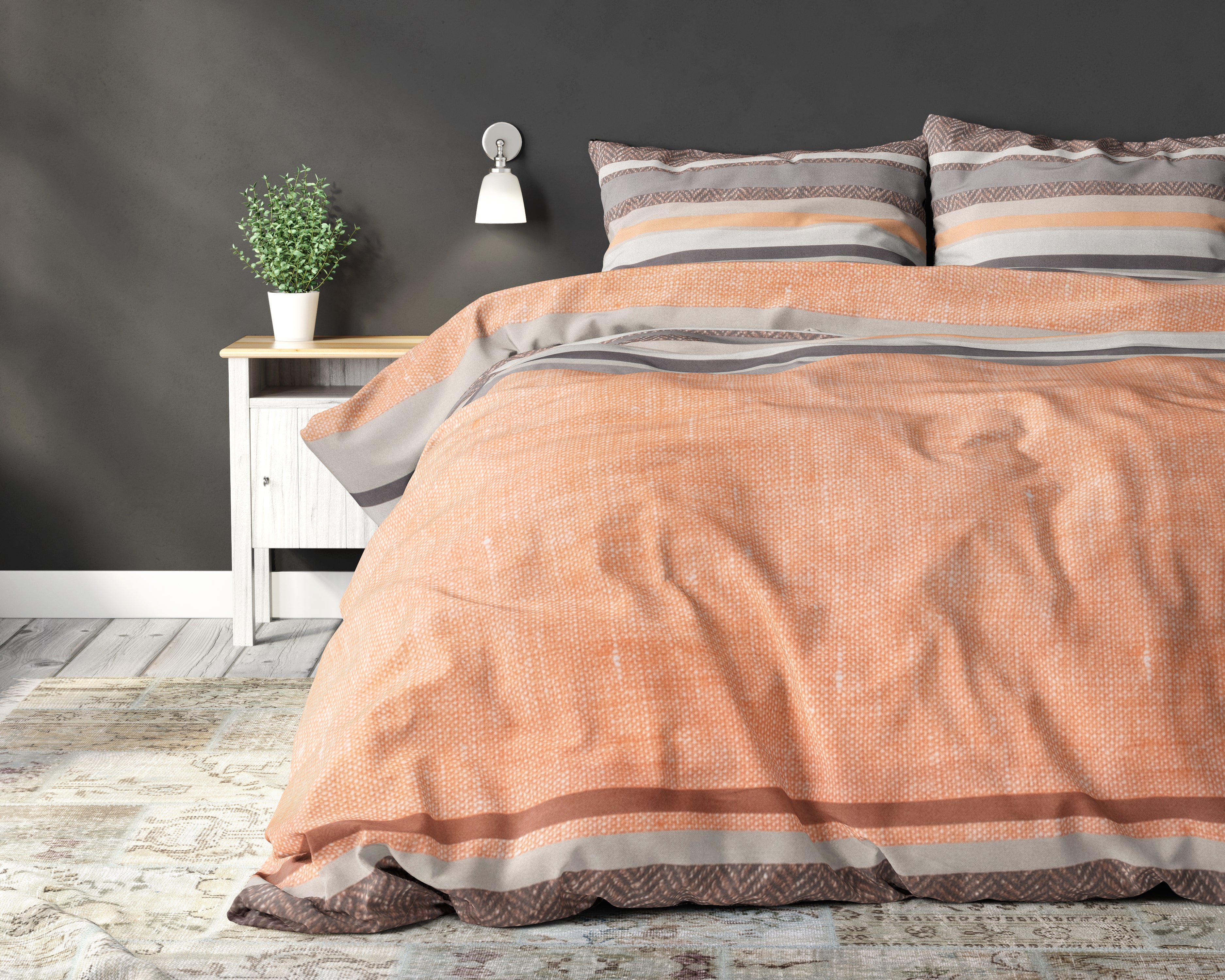 Sonta Oranje Dekbedovertrek - Strijkvrij - Katoen geweven - Leuke prints