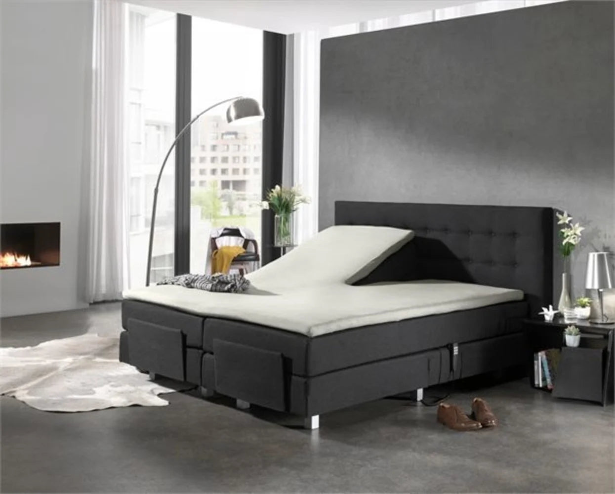 Split Topper Hoeslaken Off White - 100% Jersey Katoen | Strijkvrij | Voor Elektrische Boxspring