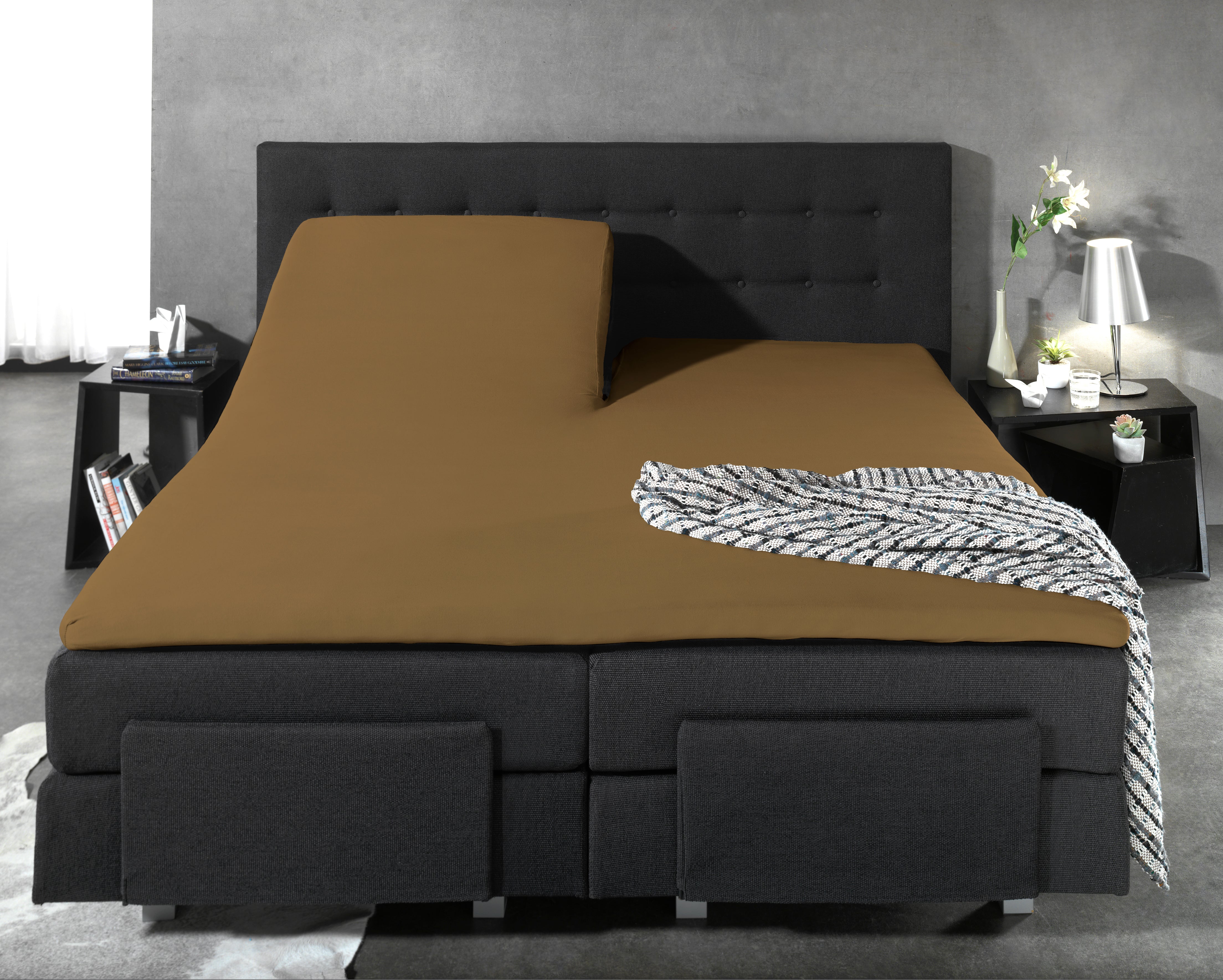 Split Topper Cotton Fitted Sheet Taupe - Wonderfully Soft - Suitable for Box Springs and Mattresses - High-quality smooth cotton