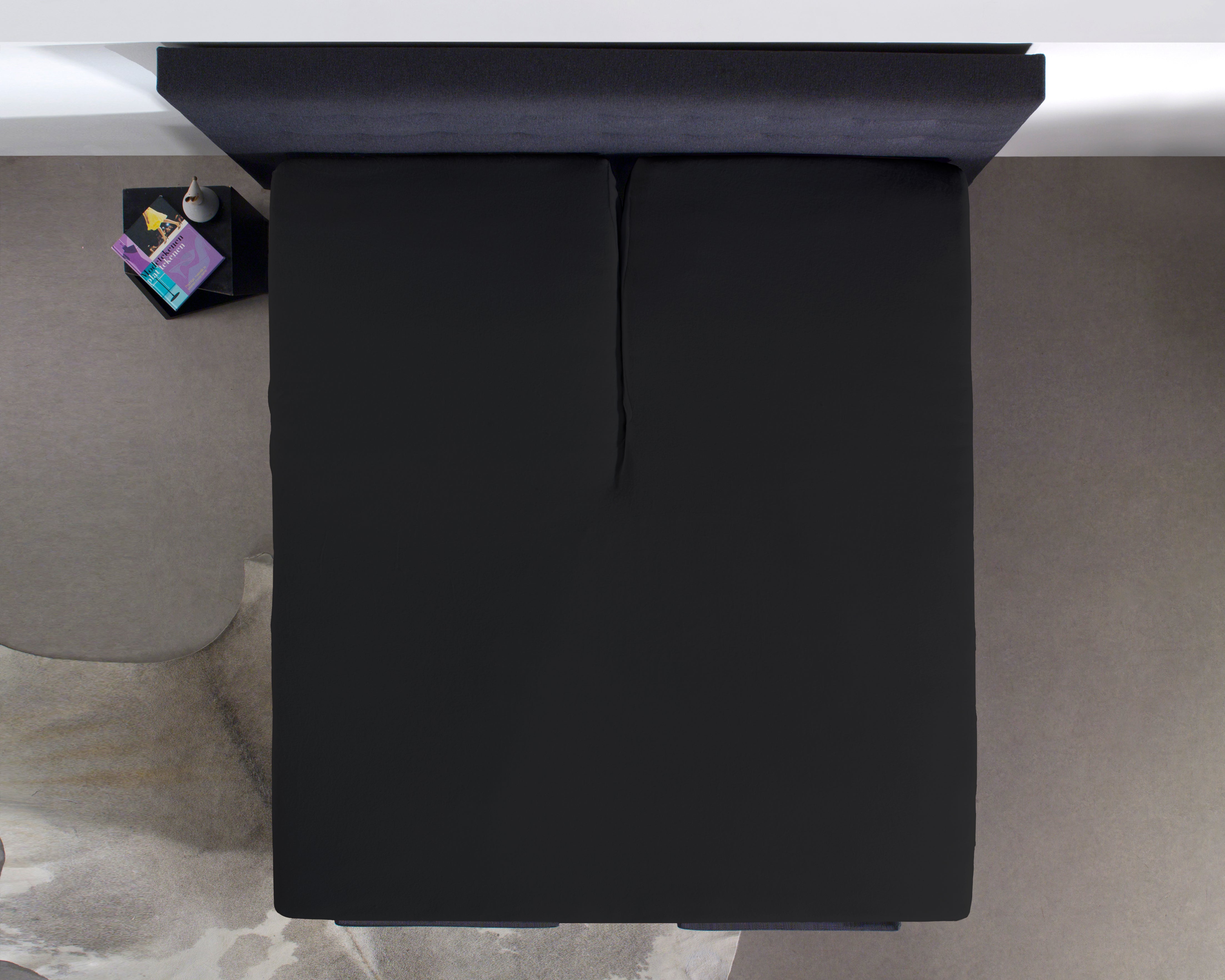 Split Topper Cotton Fitted Sheet Black - Wonderfully Soft - Suitable for Box Springs and Mattresses - High-quality smooth cotton