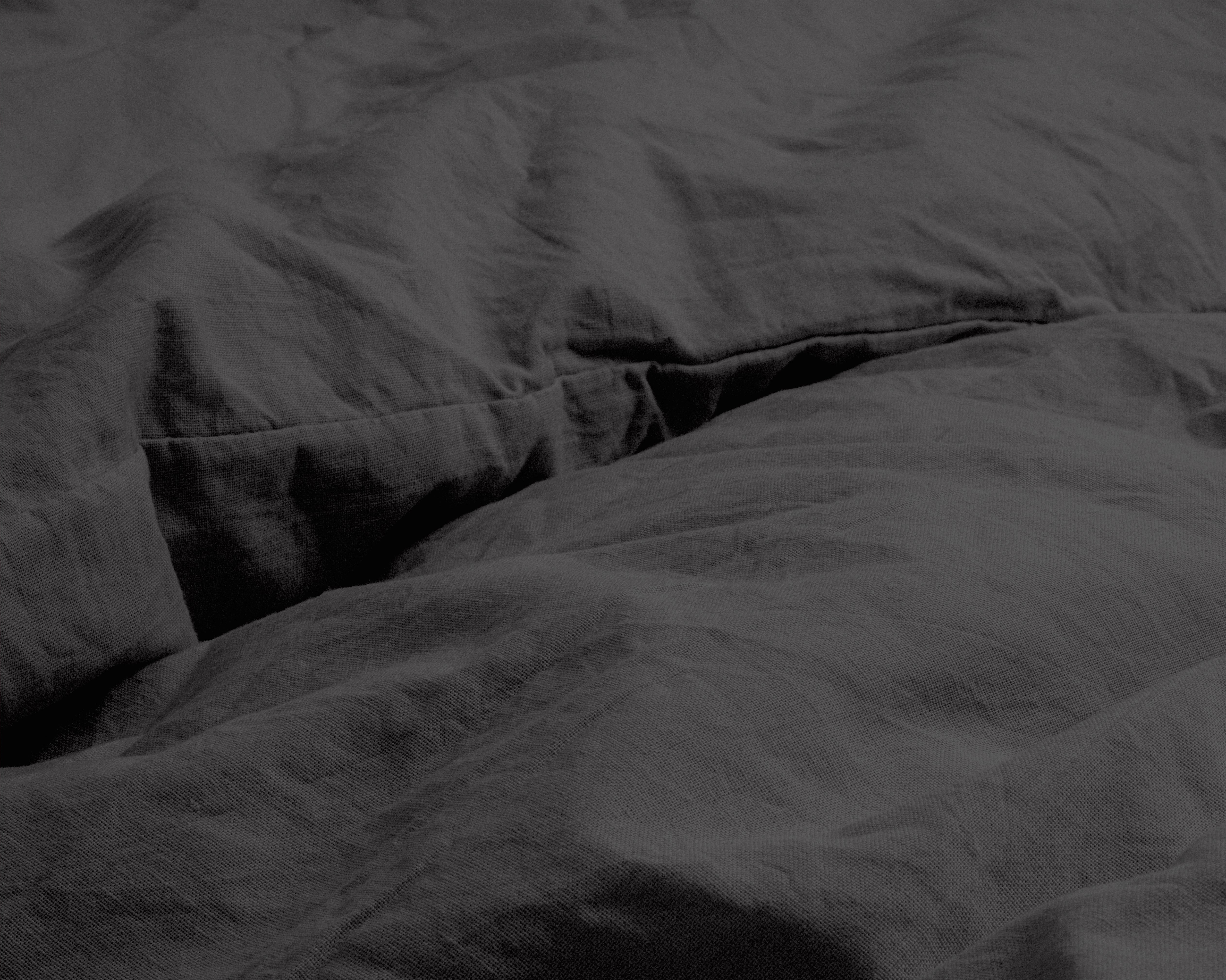Stone washed anthracite duvet cover