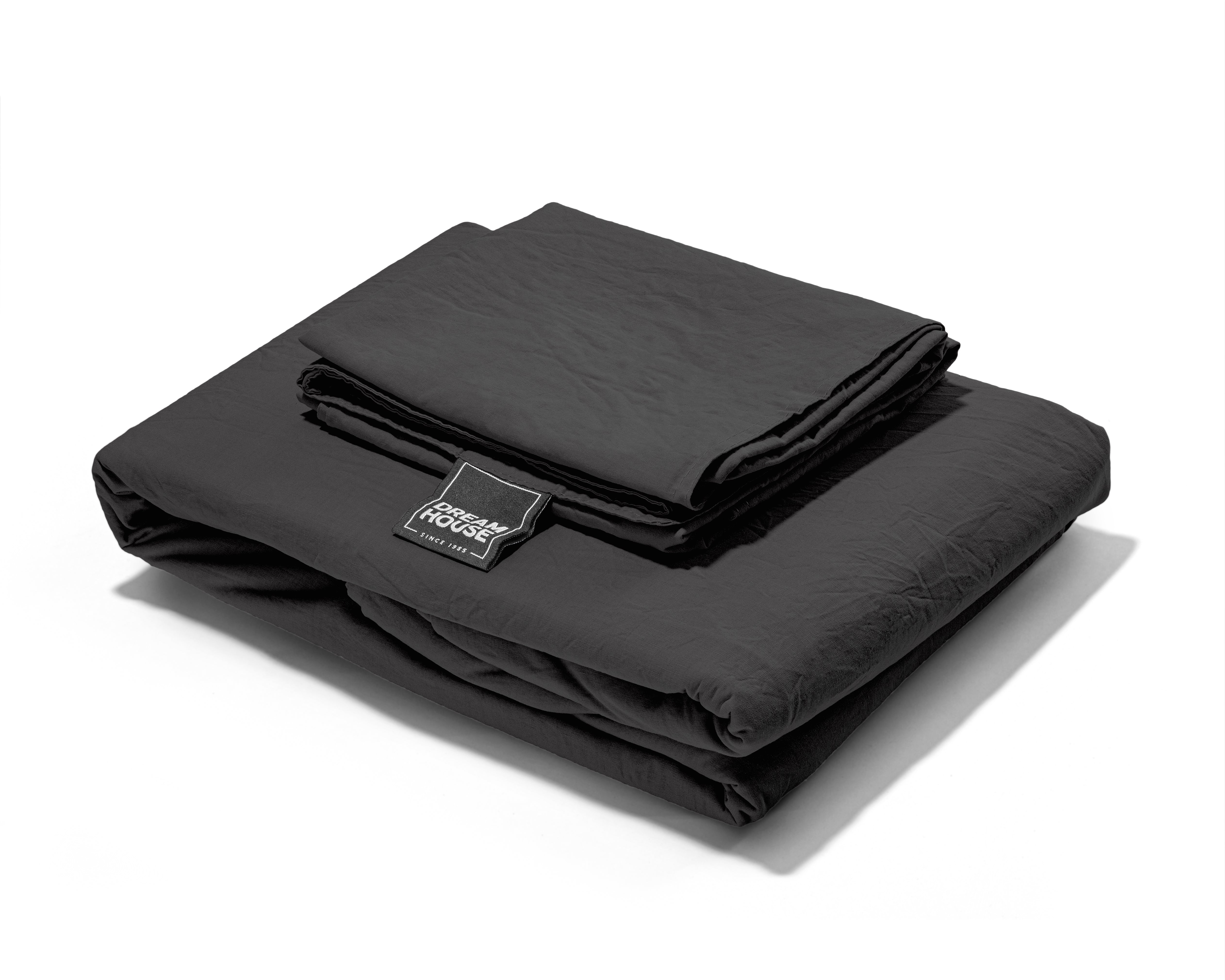 Stone washed anthracite duvet cover