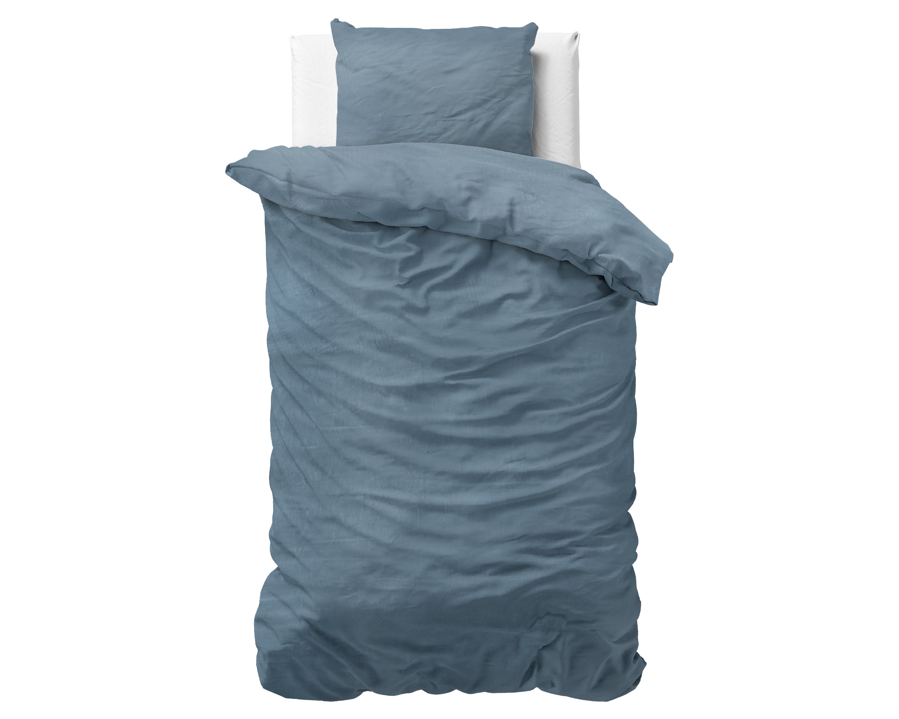 Stone washed Blauw Dekbedovertrek