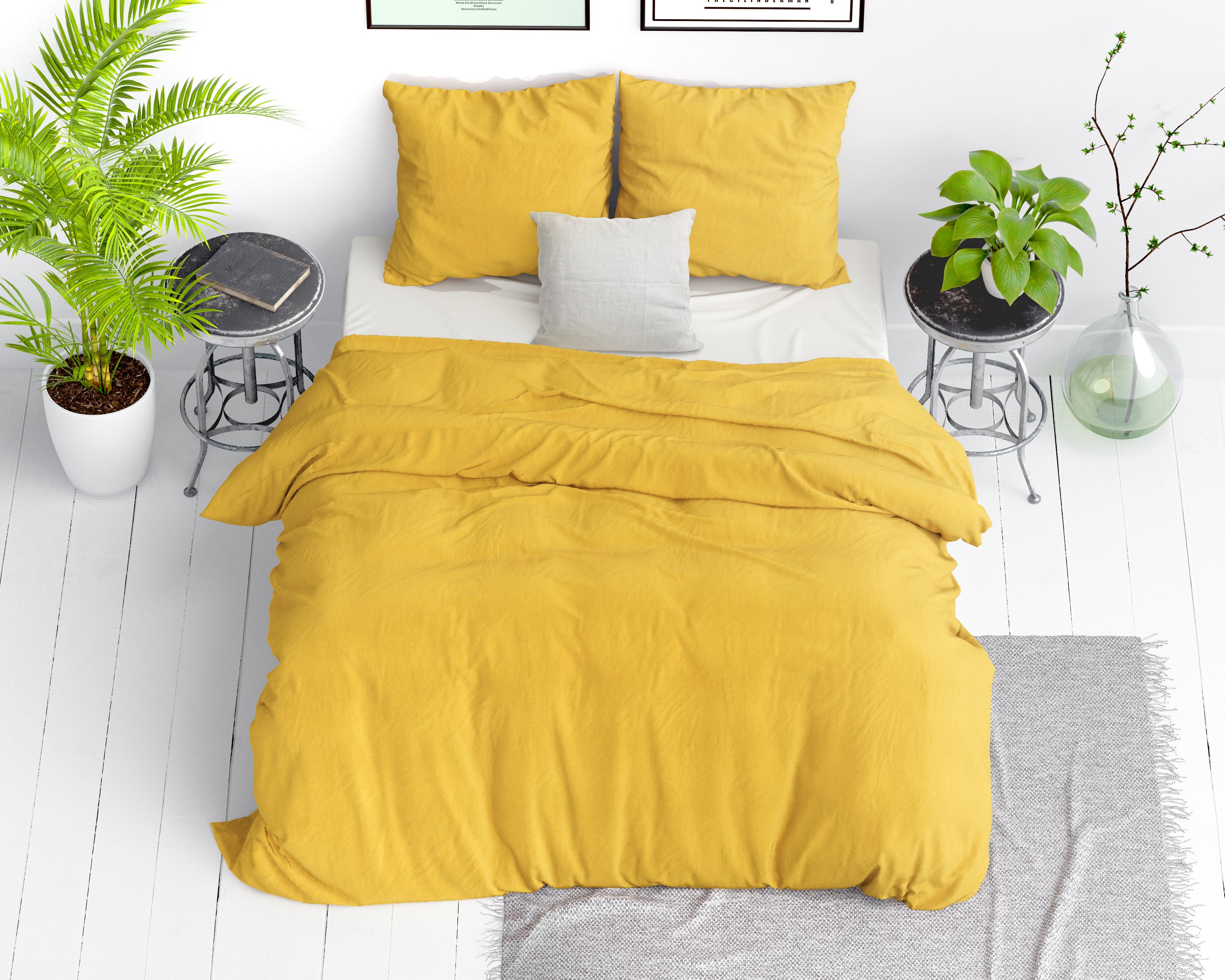 Stonewashed Mustard Duvet Cover