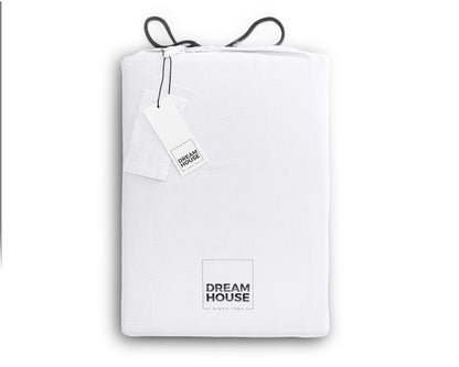 Stone washed Dekbedovertrek White - Ademend katoen - Uni design - Duurzaam verpakt