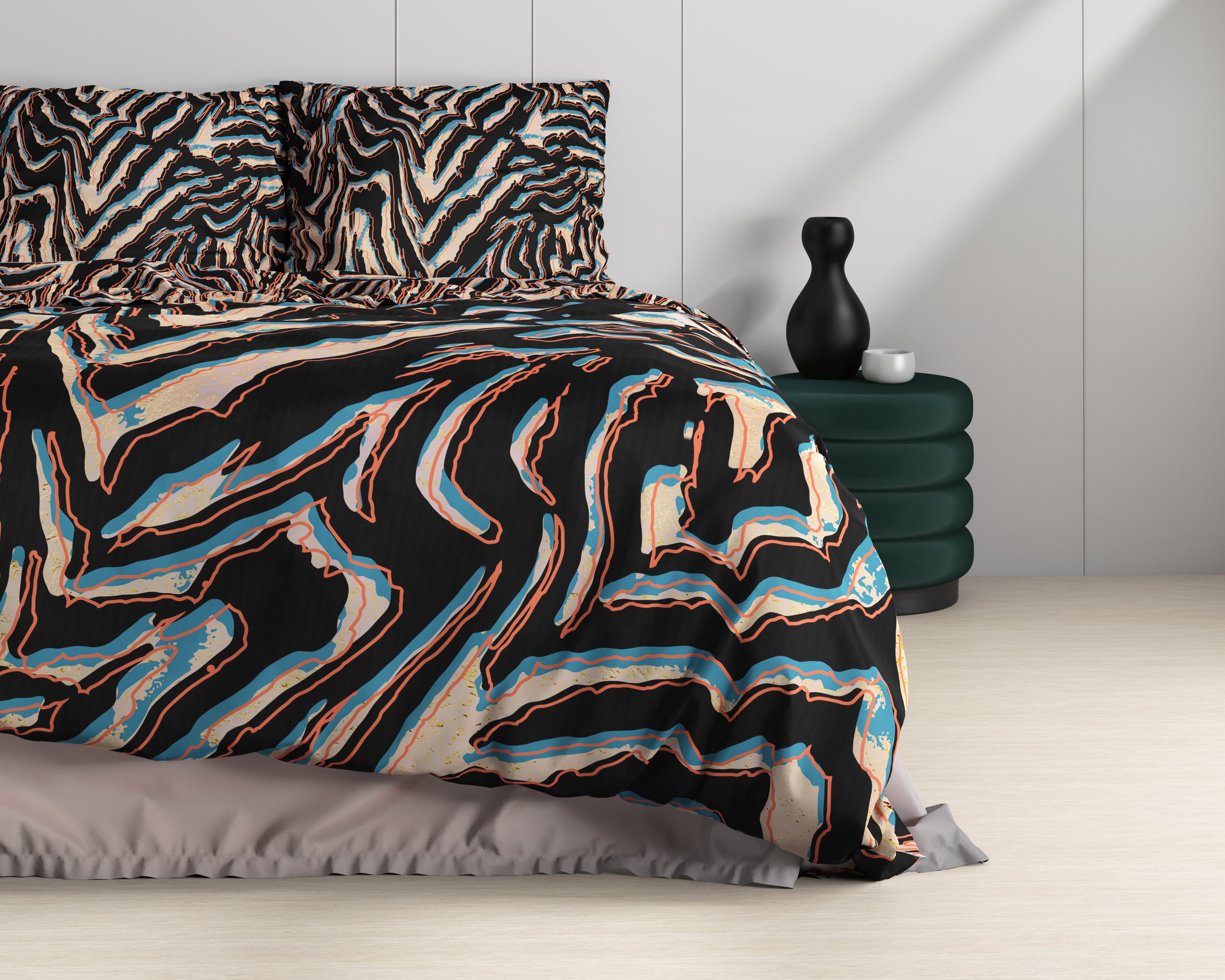 Tansy Multi Dekbedovertrek - Luxe Satijn - Hoge kwaliteit - Trendy prints