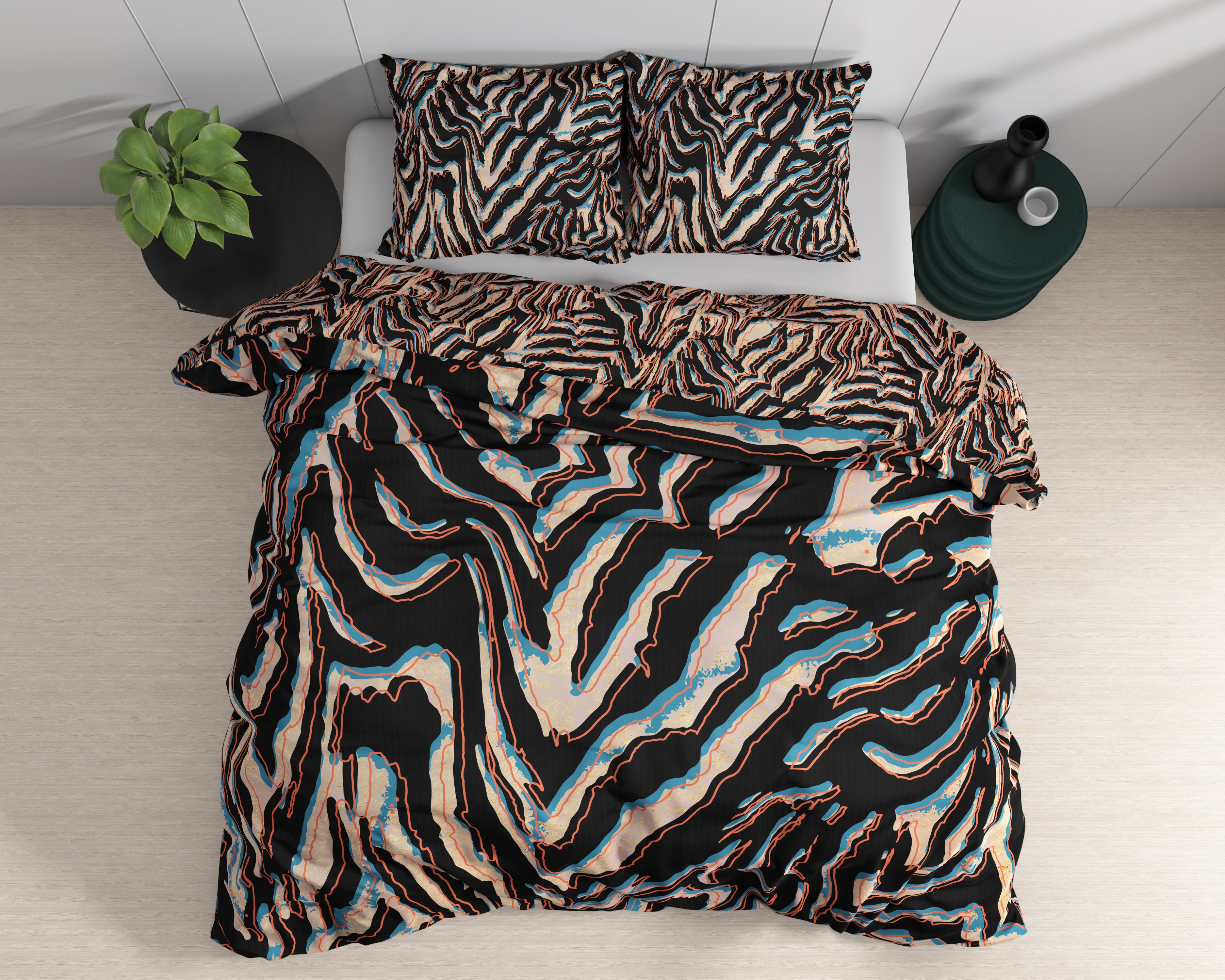Tansy Multi Dekbedovertrek - Luxe Satijn - Hoge kwaliteit - Trendy prints