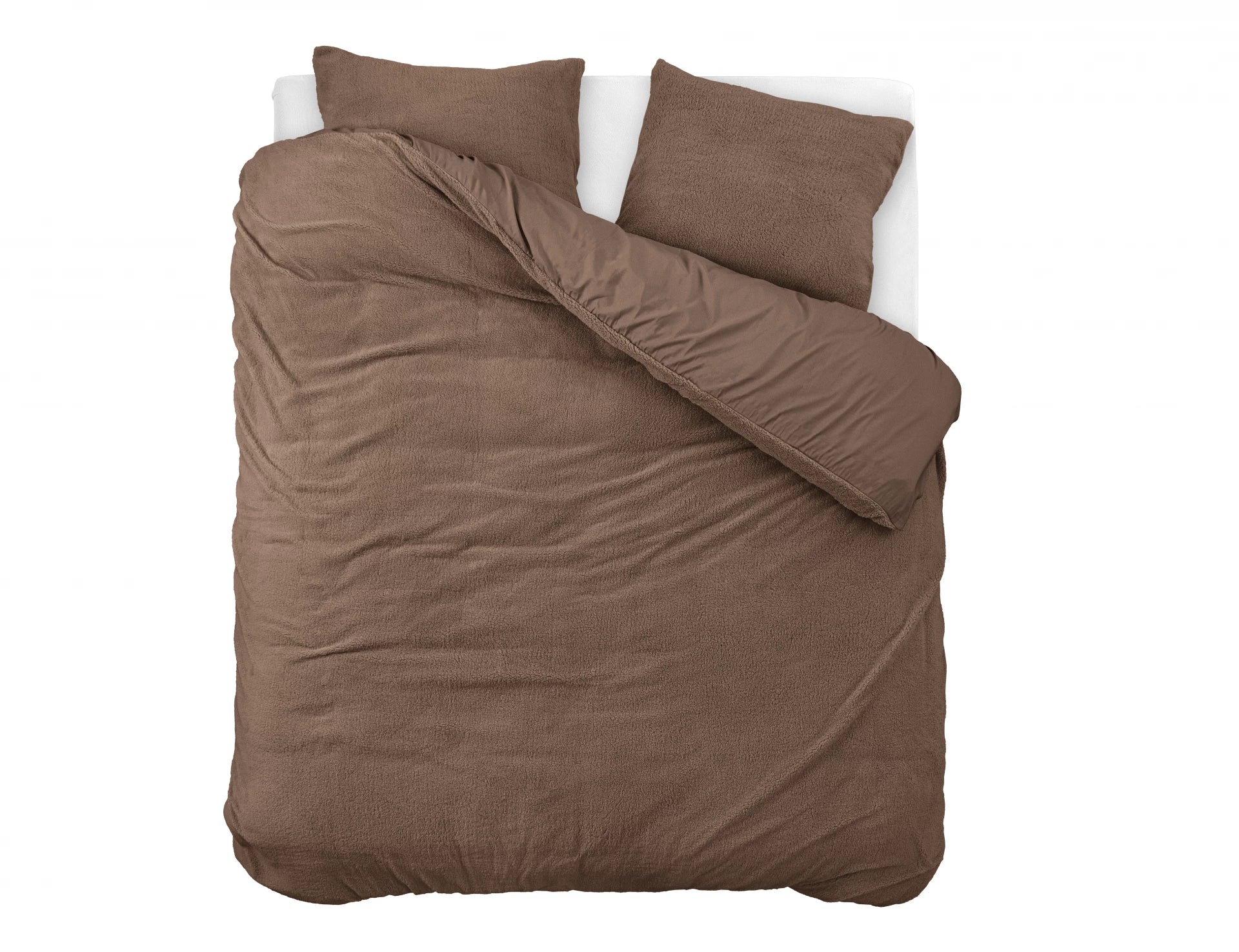 Teddy Dekbedovertrek Bruin 135 x 200 - Knuffelende nachtrust - Zacht en warm - Warm en luxe gevoel