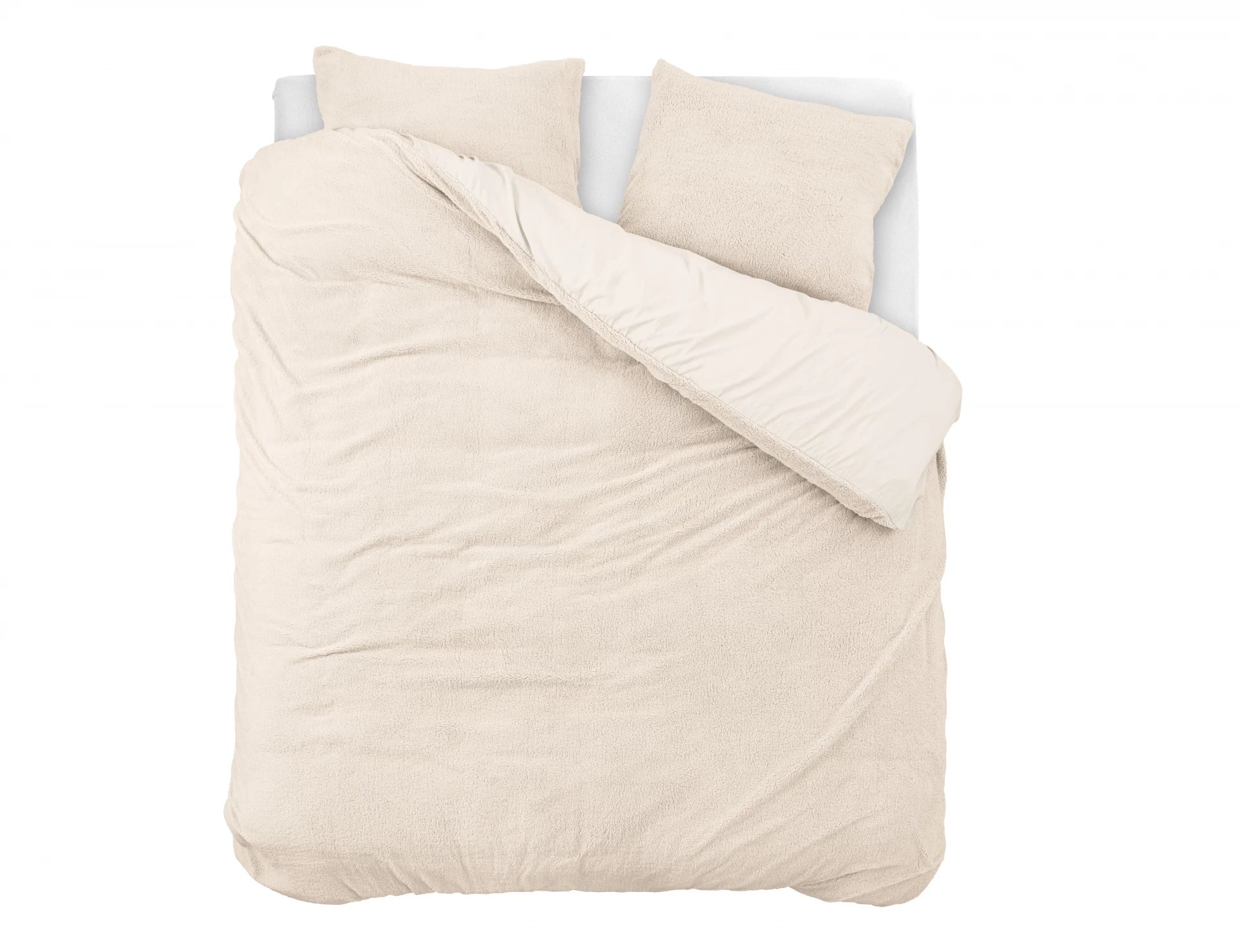 Teddy Dekbedovertrek Creme - Knuffelende nachtrust - Zacht en warm - Warm en luxe gevoel