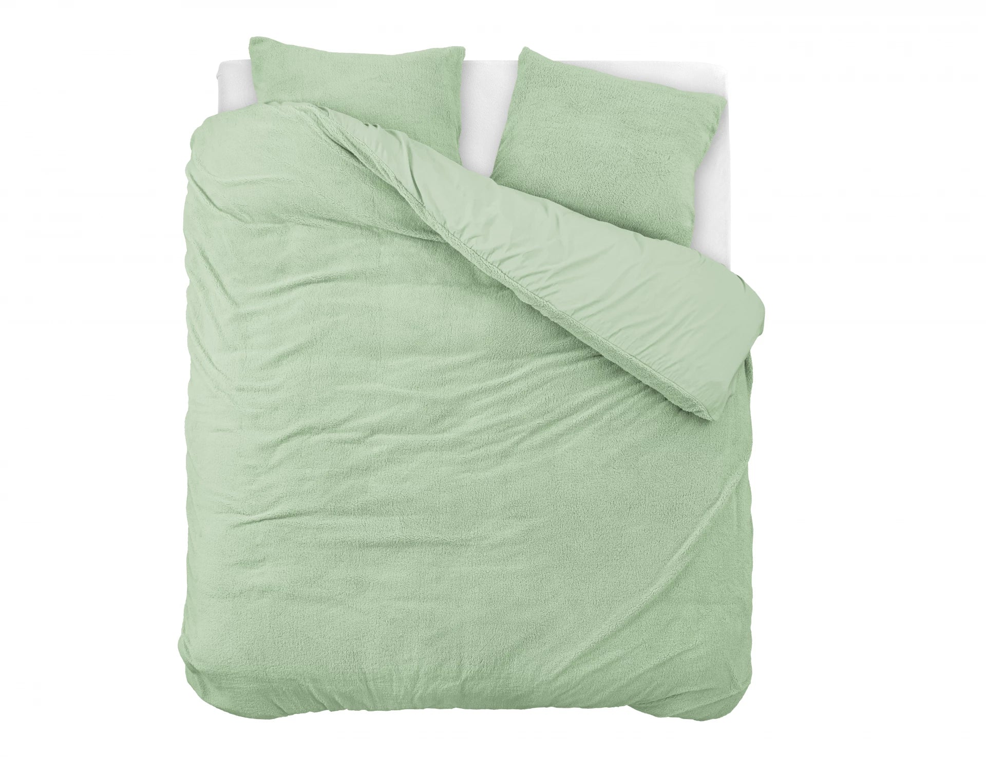 Teddy Dekbedovertrek Licht Groen - Knuffelende nachtrust - Zacht en warm - Warm en luxe gevoel