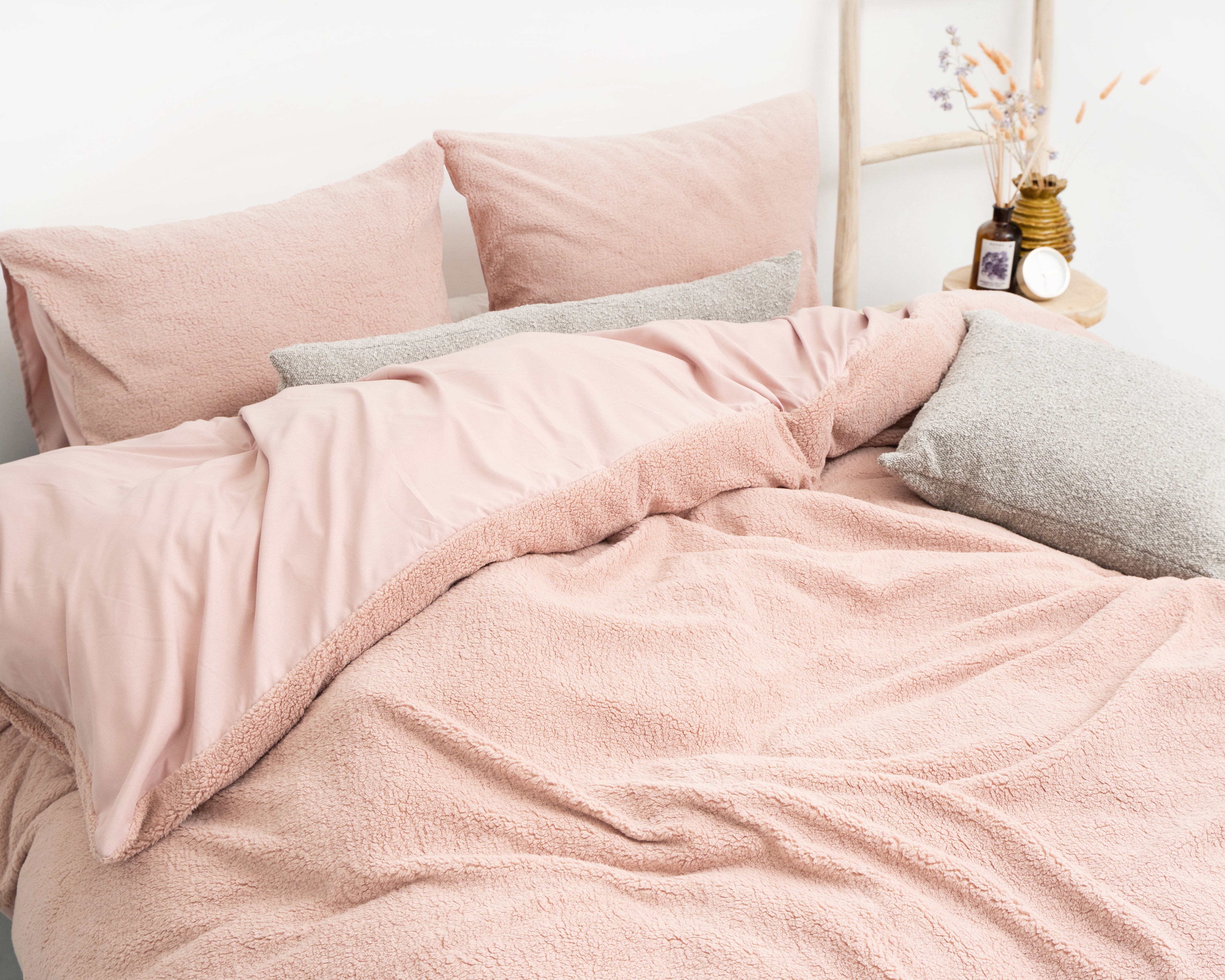 Teddy Dekbedovertrek Roze - Knuffelende nachtrust - Zacht en warm - Warm en luxe gevoel