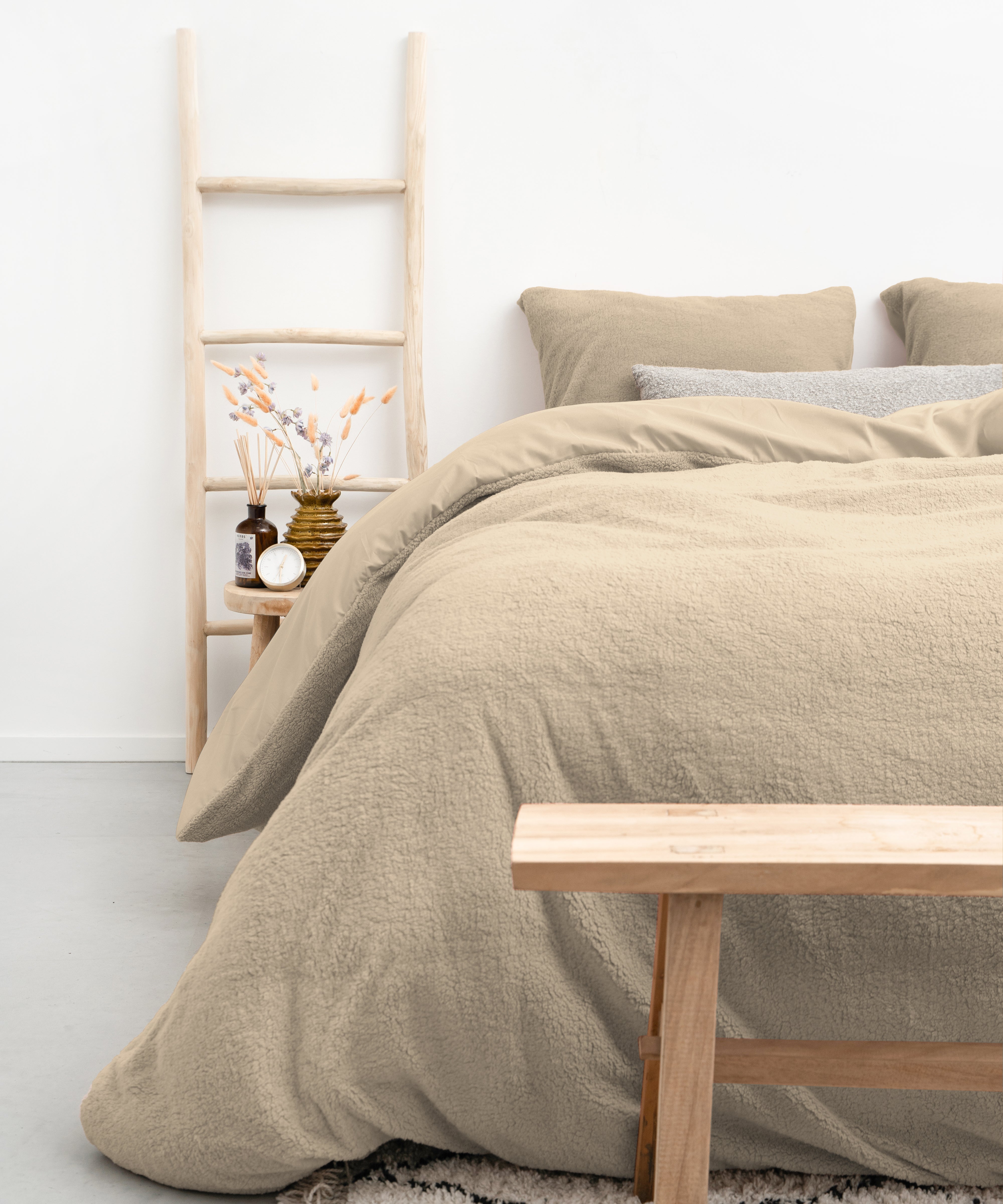 Teddy Dekbedovertrek Taupe - Knuffelende nachtrust - Zacht en warm - Warm en luxe gevoel