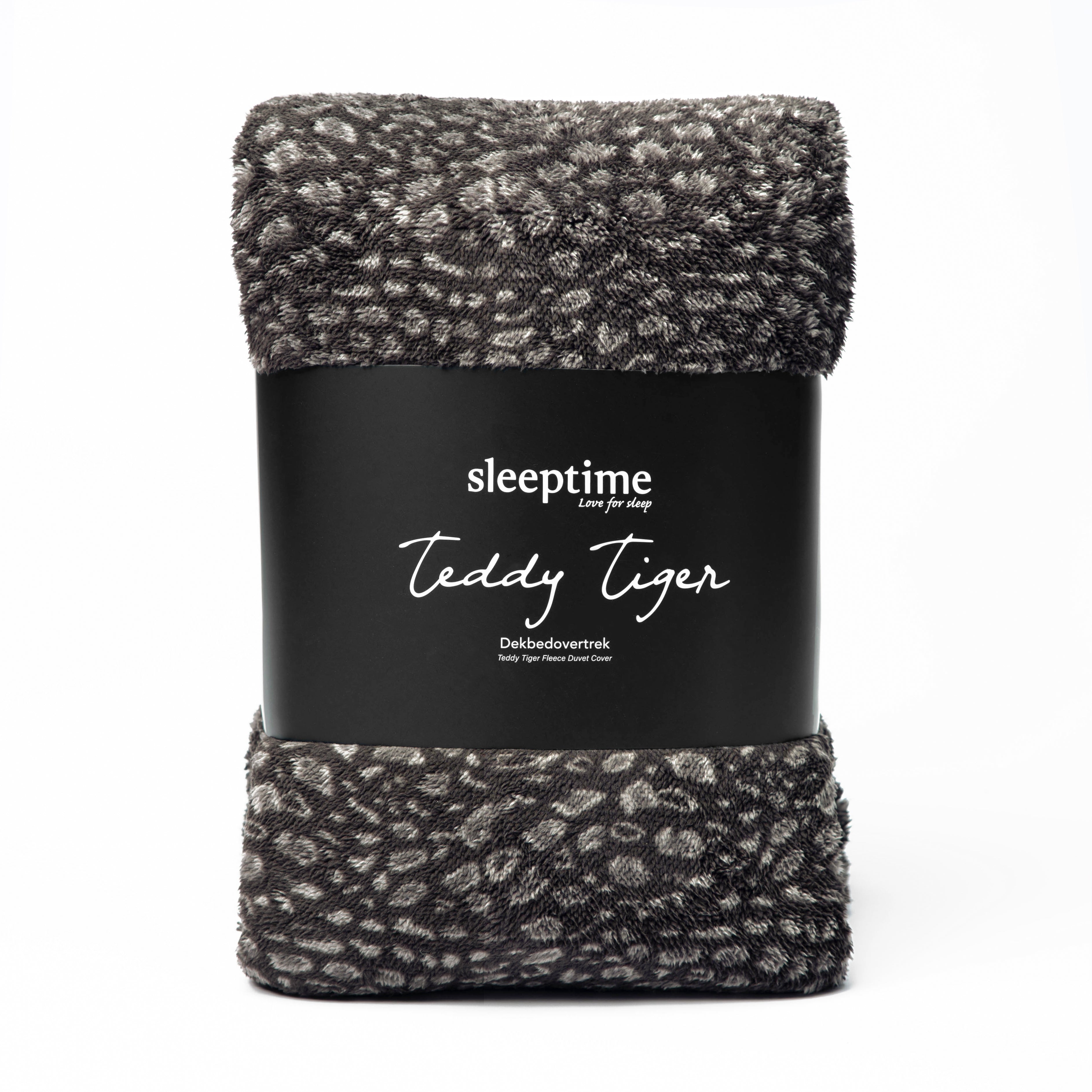 Teddy Dekbedovertrek Tiger Zwart - Knuffelende nachtrust - Zacht en warm - Trendy print