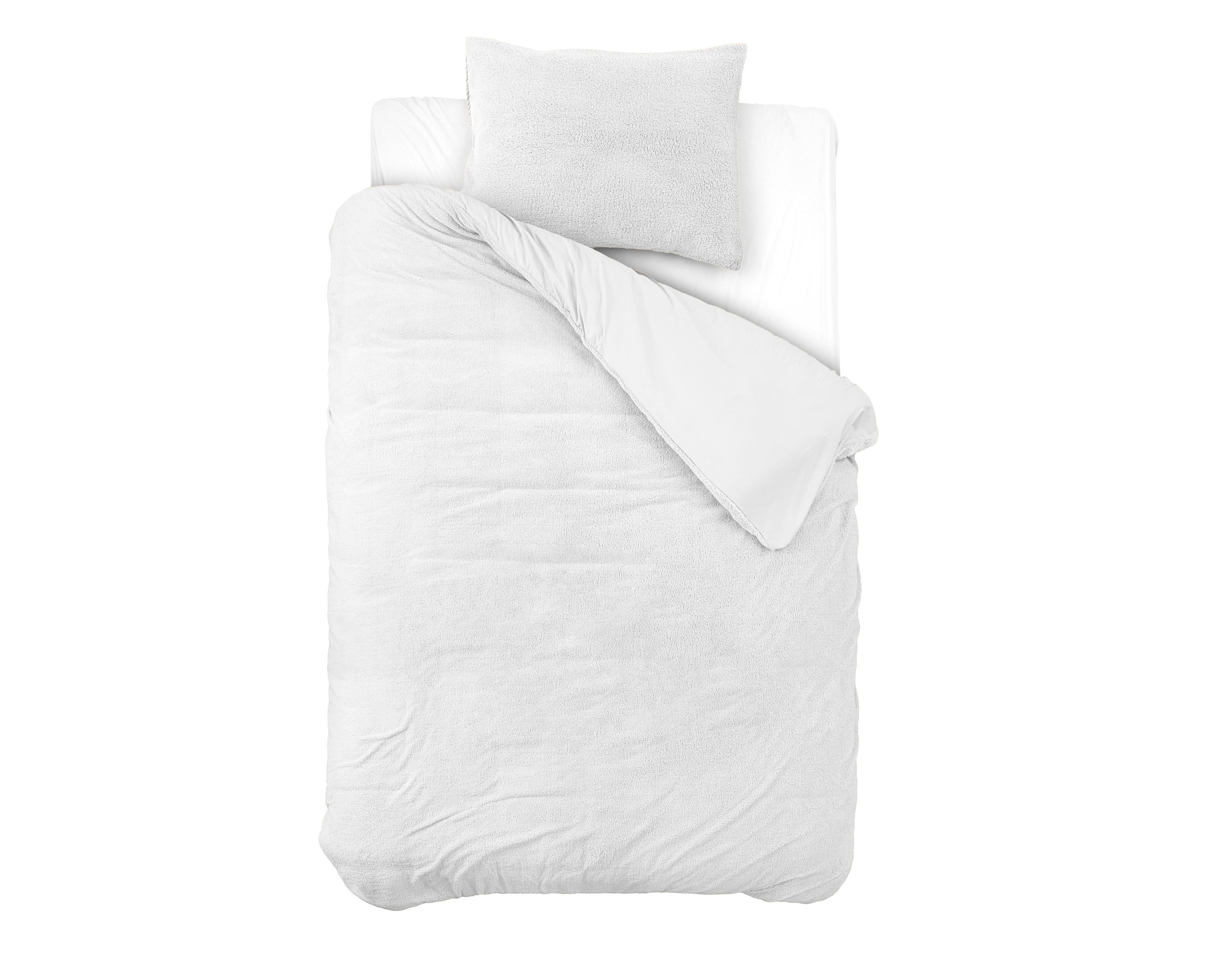 Teddy Cotton Duvet Cover White - Cooling underside - 100% breathable cotton - Cuddly night's sleep