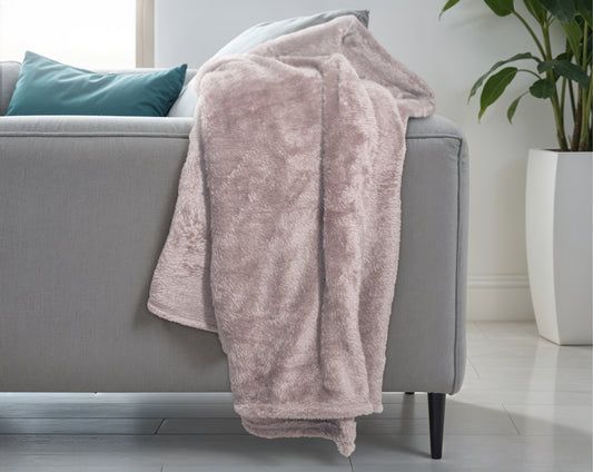 Teddy plaid Poeder Roze 150 x 200 - Heerlijk zacht - Knuffel deken - Voor bed en op de bank
