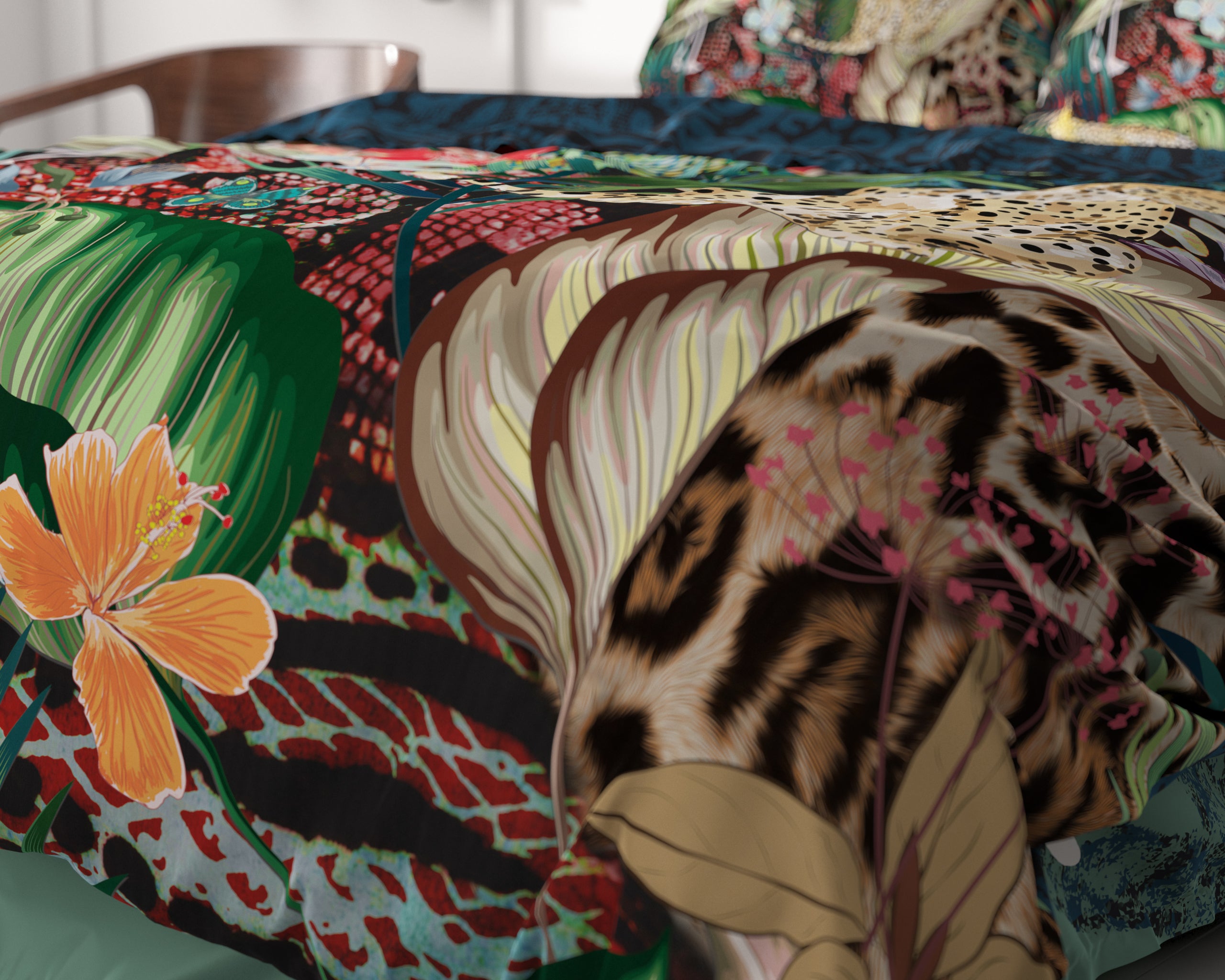 Tiago Multi Dekbedovertrek - Luxe Satijn - Hoge kwaliteit - Trendy prints