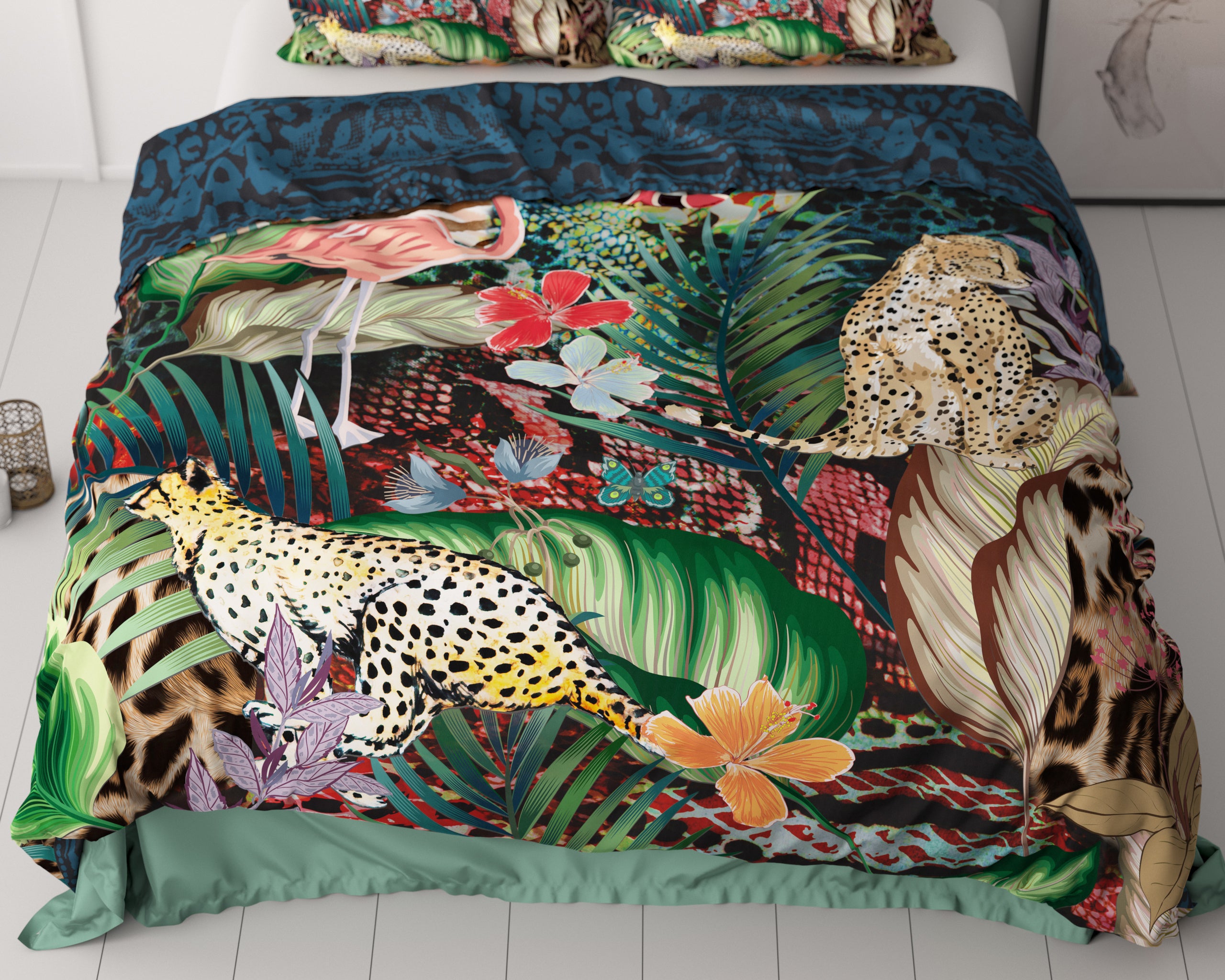 Tiago Multi Dekbedovertrek - Luxe Satijn - Hoge kwaliteit - Trendy prints