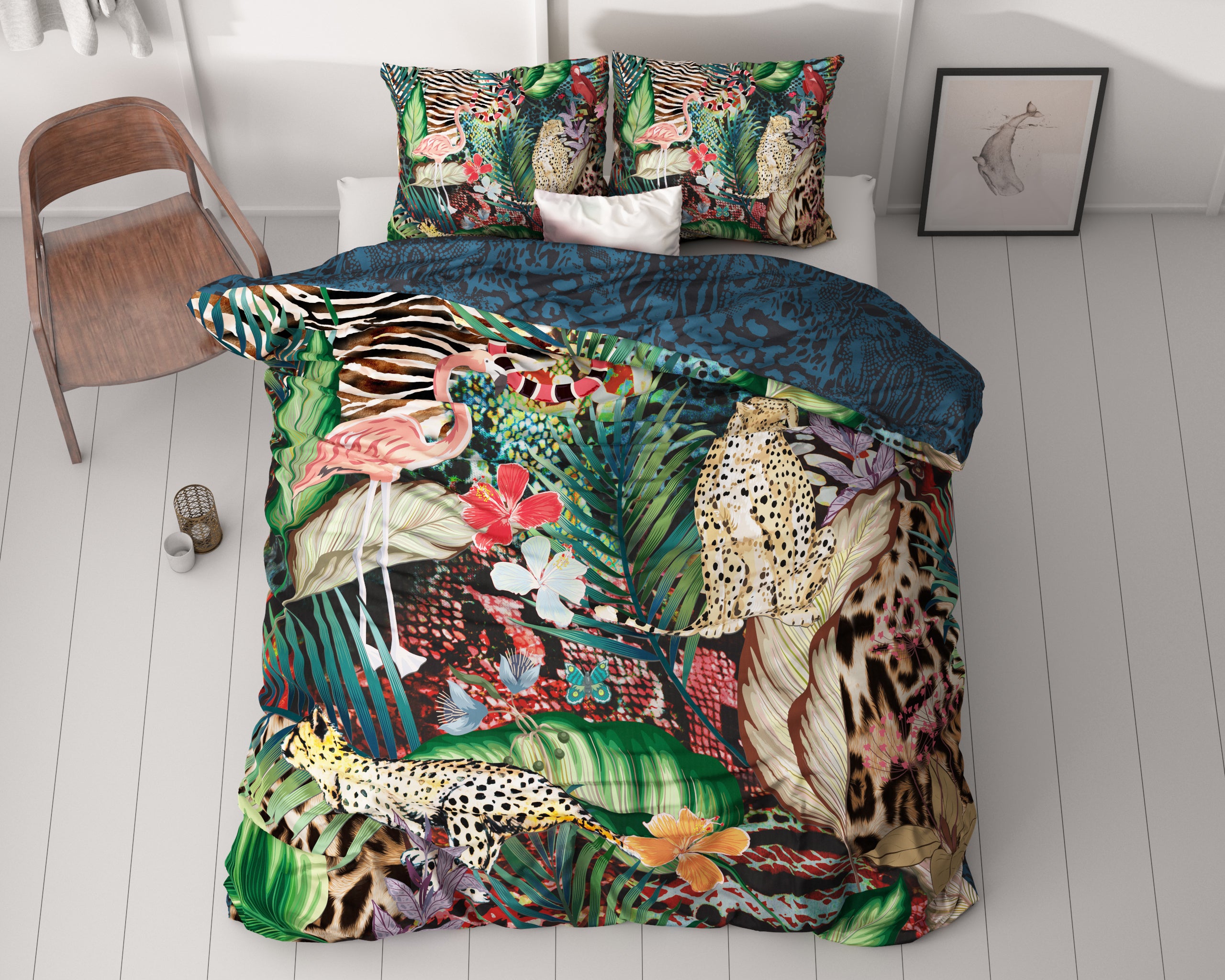 Tiago Multi Dekbedovertrek - Luxe Satijn - Hoge kwaliteit - Trendy prints