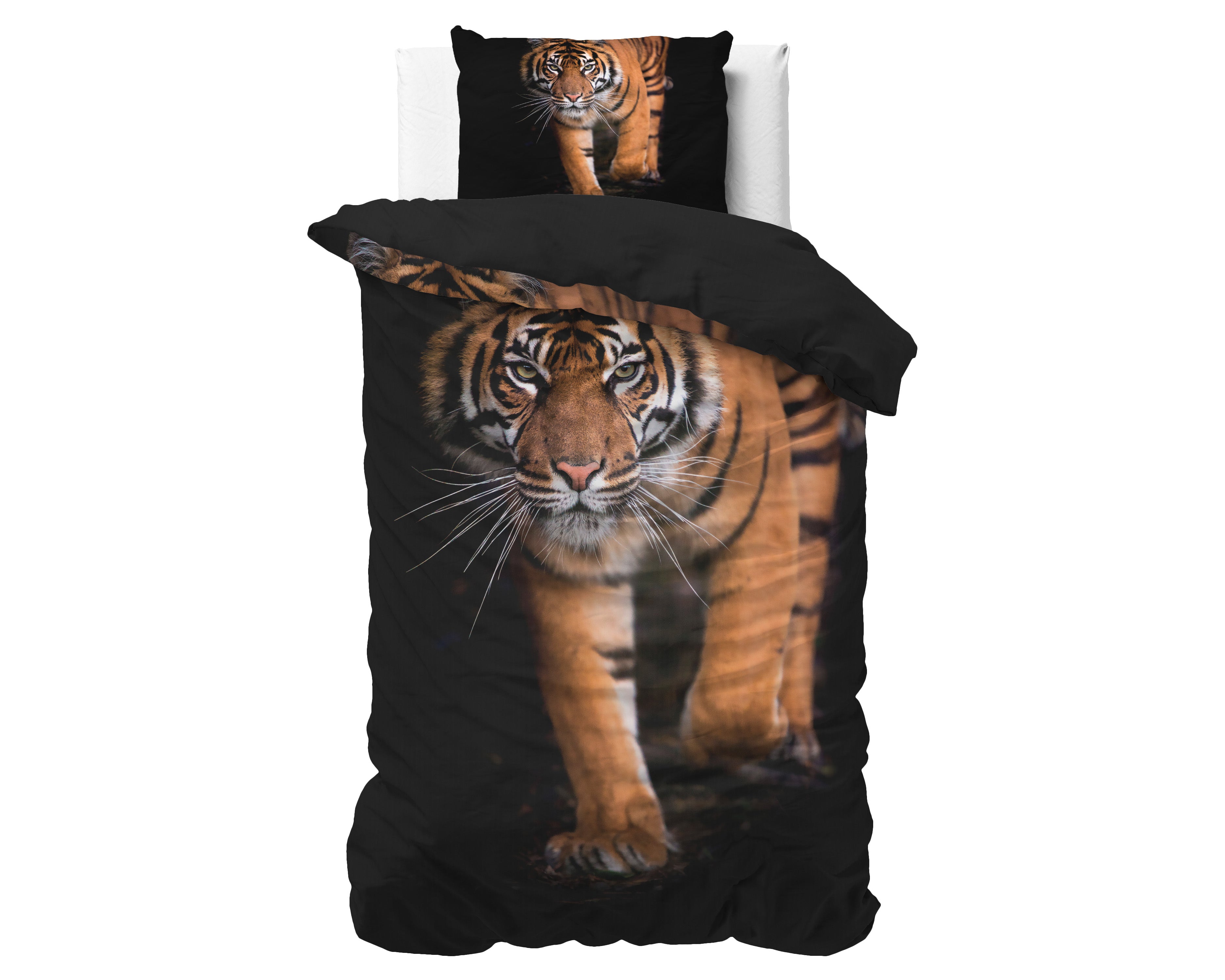 Tiger icon Zwart Dekbedovertrek