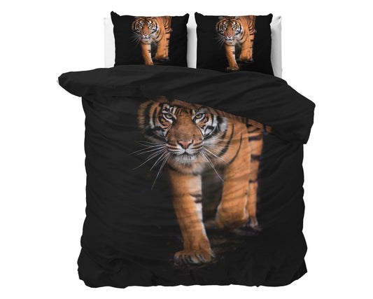 Tiger icon Dekbedovertrek Zwart - Kleurvast - Haarscherpe prints - Heerlijk zacht
