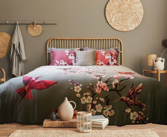 Treetop Katoen Satijnen Dekbedovertrek Lits Jumeaux – 100% Luxe & Natuur | 350 Thread Count