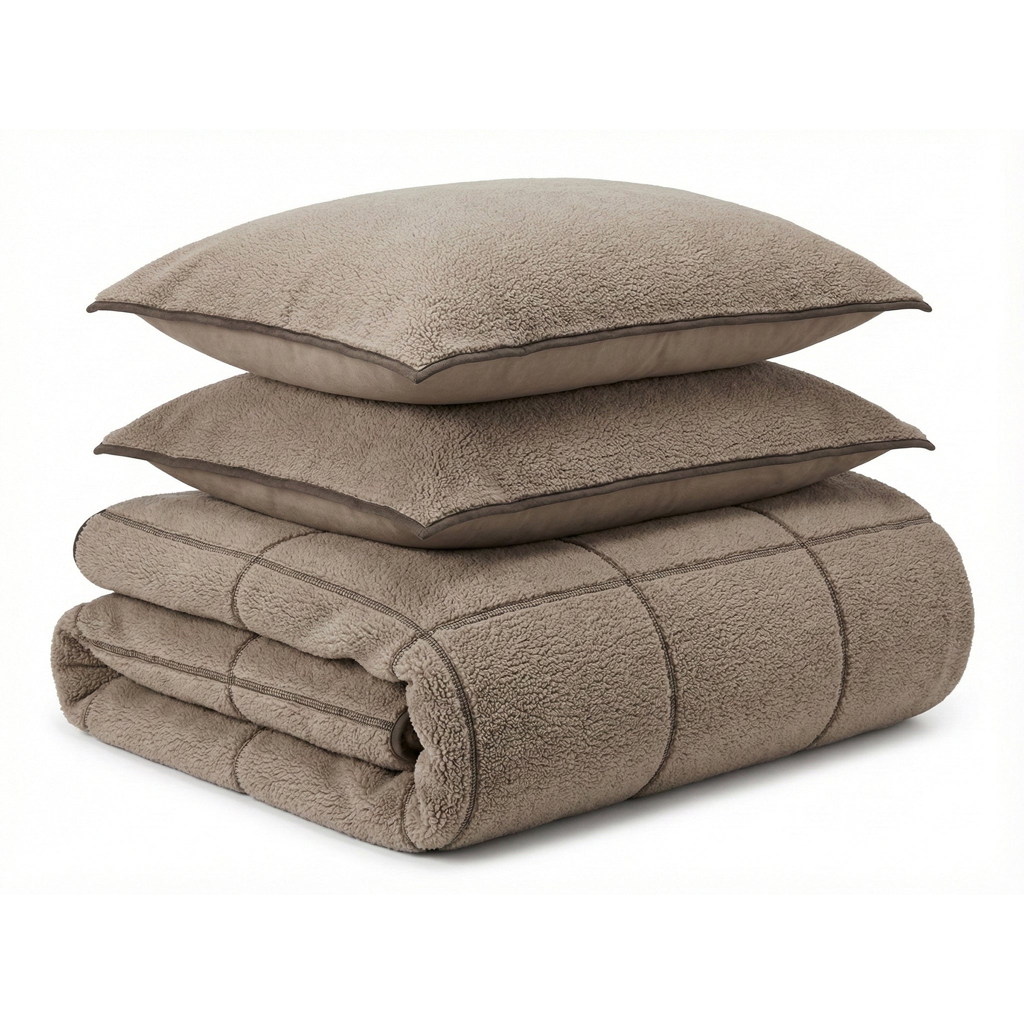 Trim Teddy Dekbedovertrek Taupe