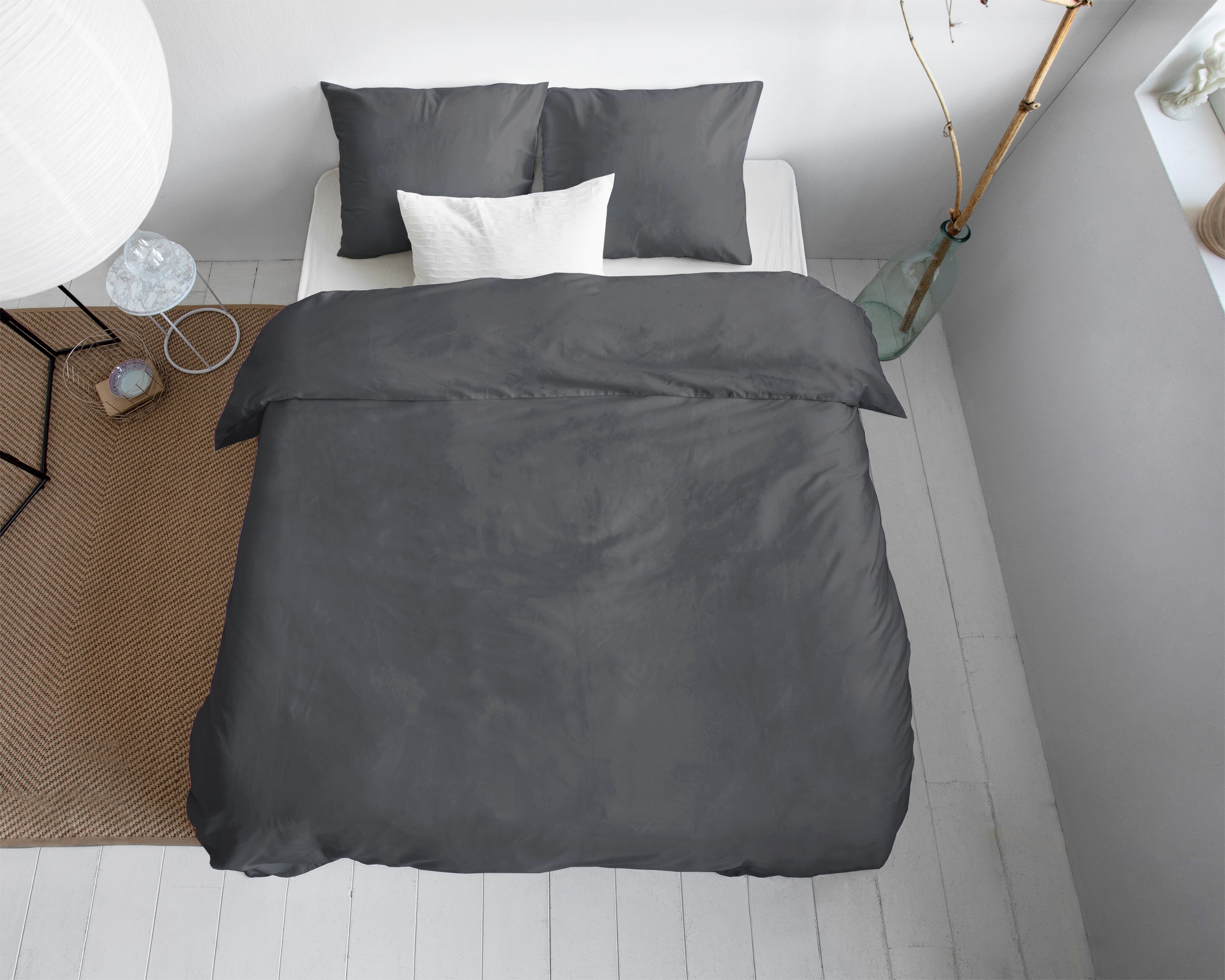 Uni Satin Duvet Cover Anthracite - Luxury Satin - High Quality - Modern