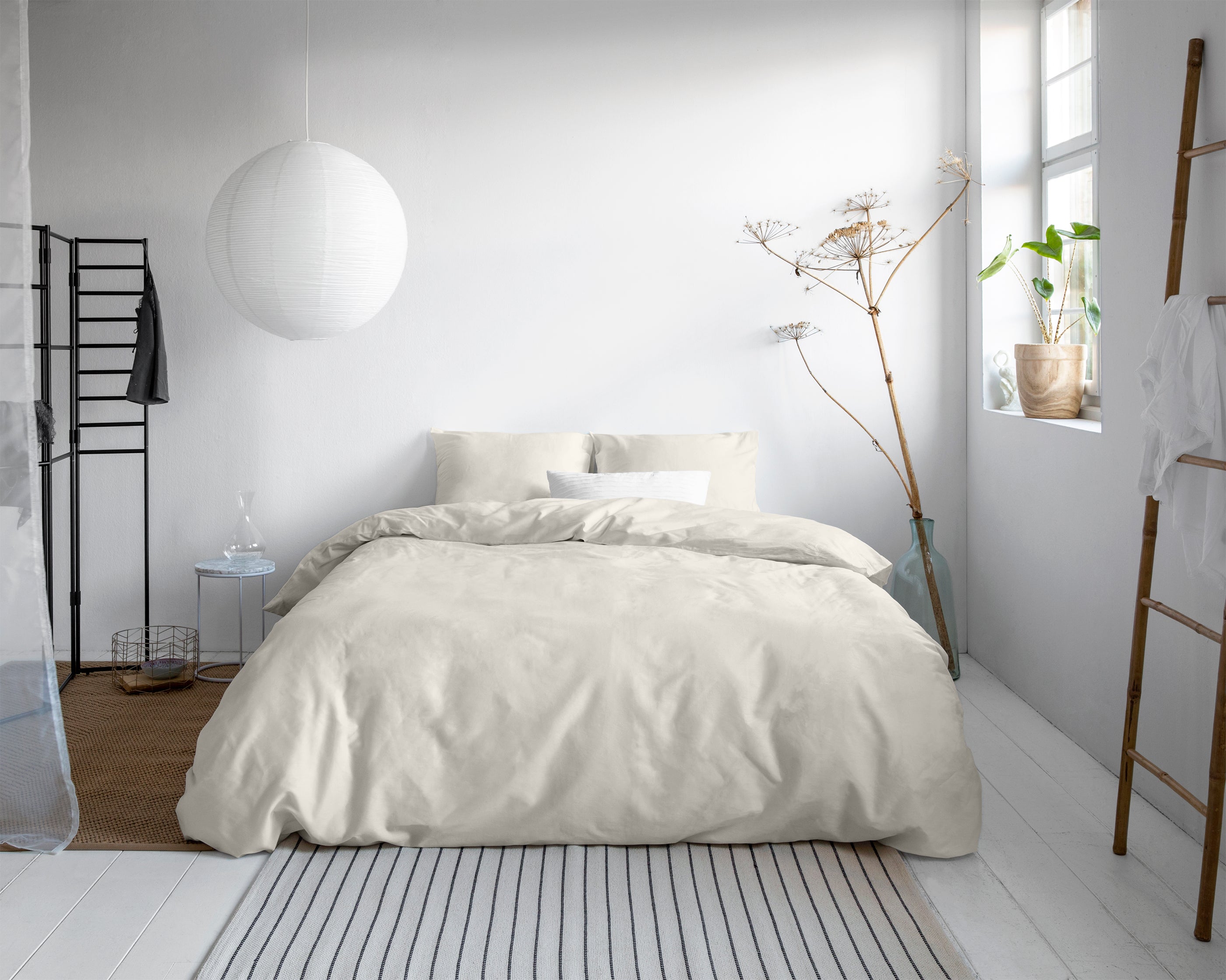 Uni Satijn Dekbedovertrek Creme - Luxe Satijn - Hoge kwaliteit - Modern